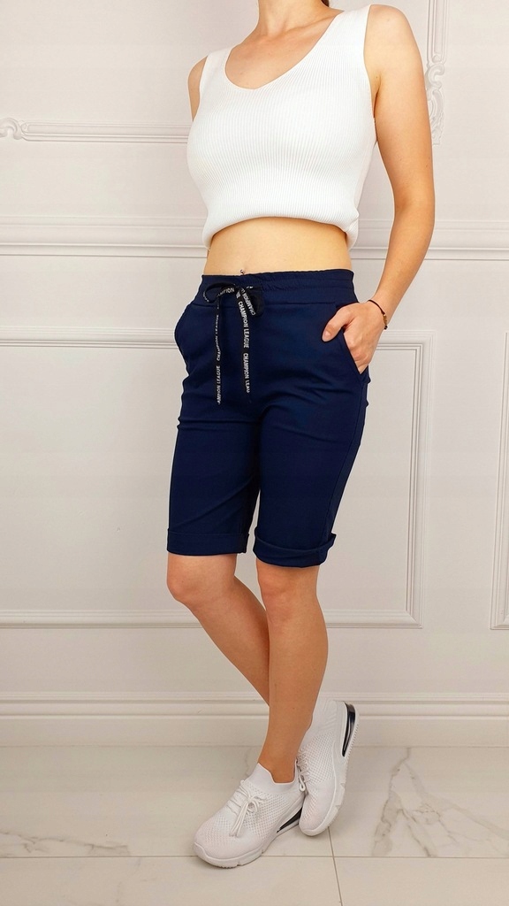 #DAMSKIE SPODENKI SZORTY GUMKA WIĄZANE LATO KOLORY Rozmiar 42