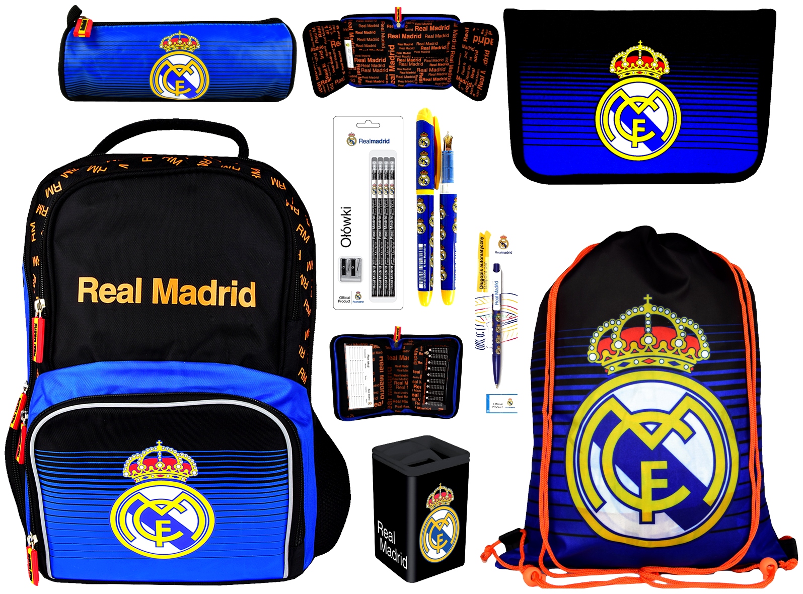 Školský batoh - Real Madrid School Bath Batoh ceruzka Cencil Case Bag Truby After