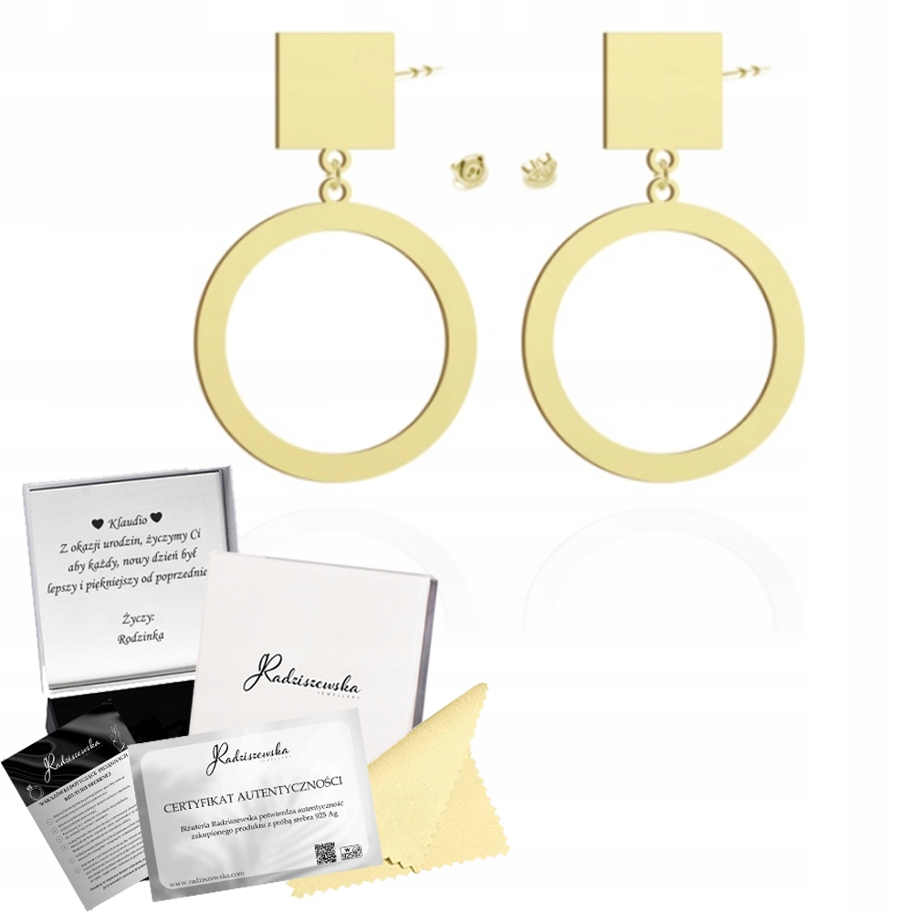 Náušnice Zlaté kroužky Dárek Stříbro 925 Den žen Přání Bonus