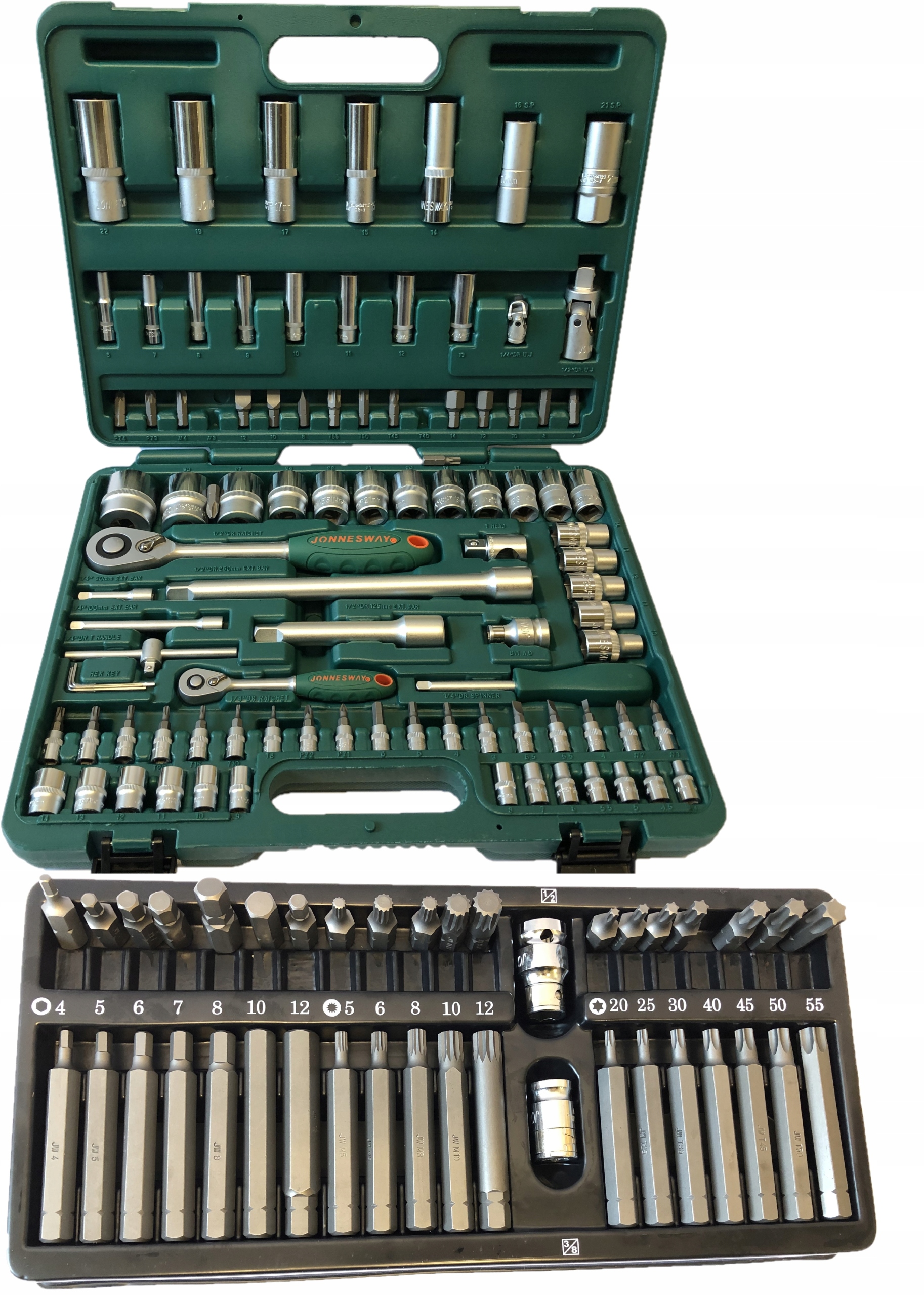 

Jonnesway Zestaw kluczy nasadowych bity 134 elem