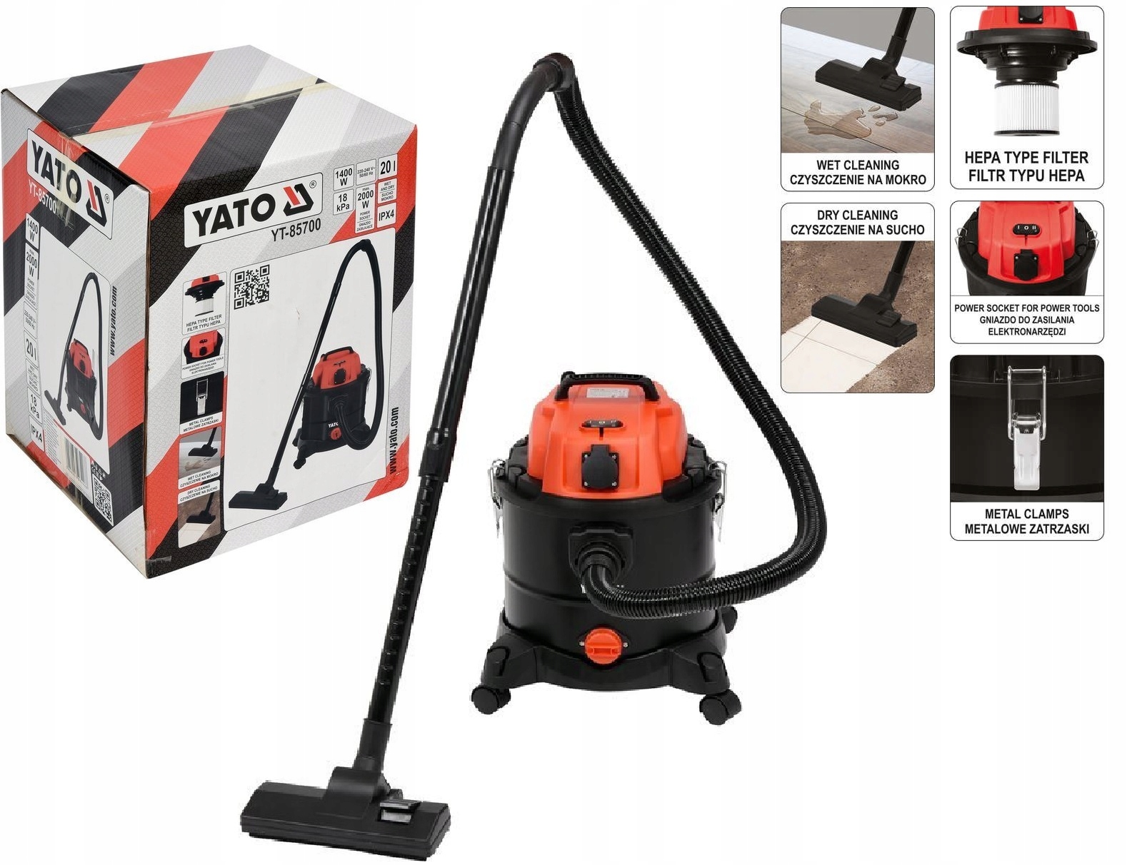 Vysavač 1400W 20L Yato YT-85700