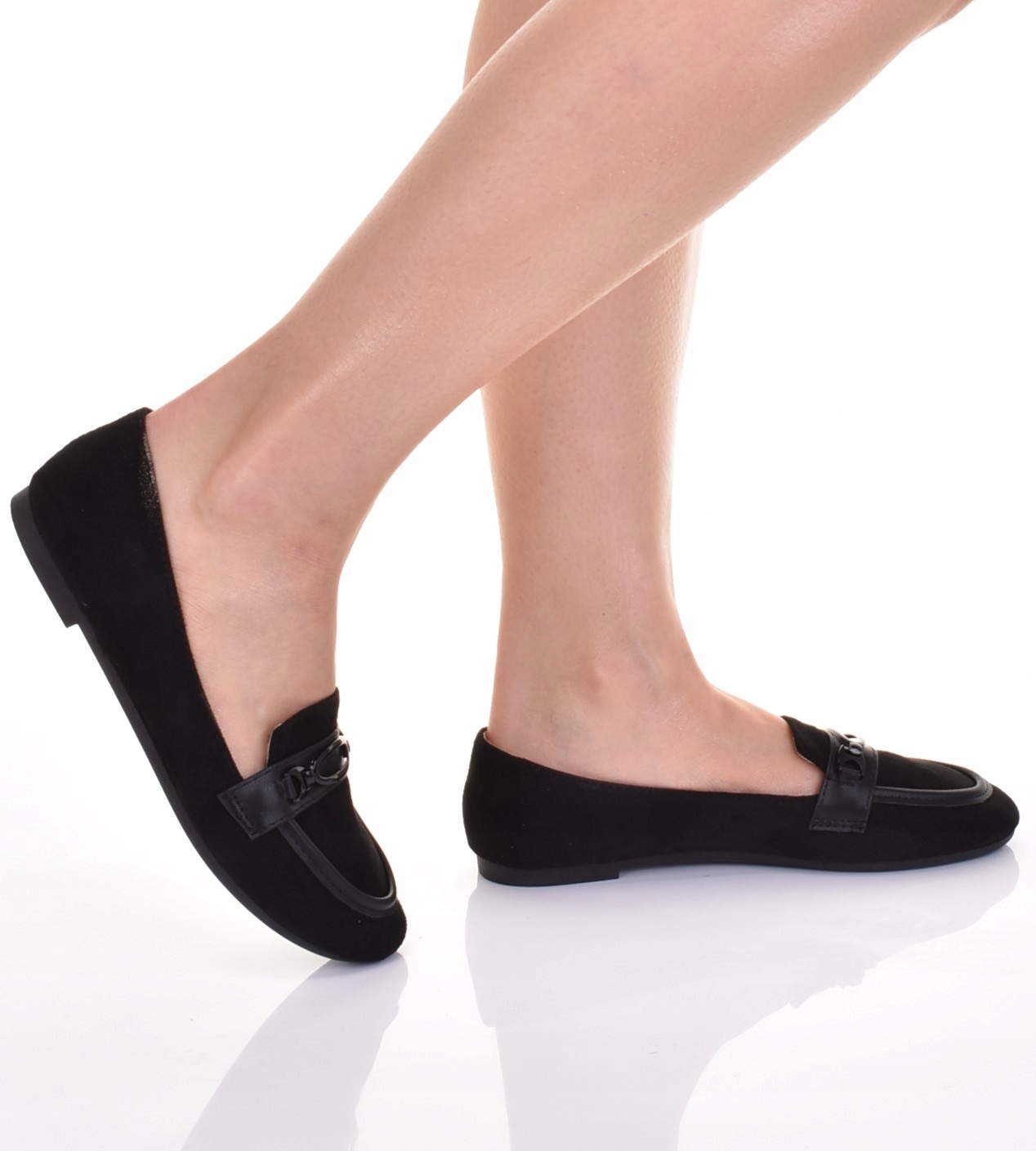 DAMSKIE MOKASYNY ZAMSZOWE LOAFERSY PÓŁBUTY MODNE CASUAL Rozmiar 39