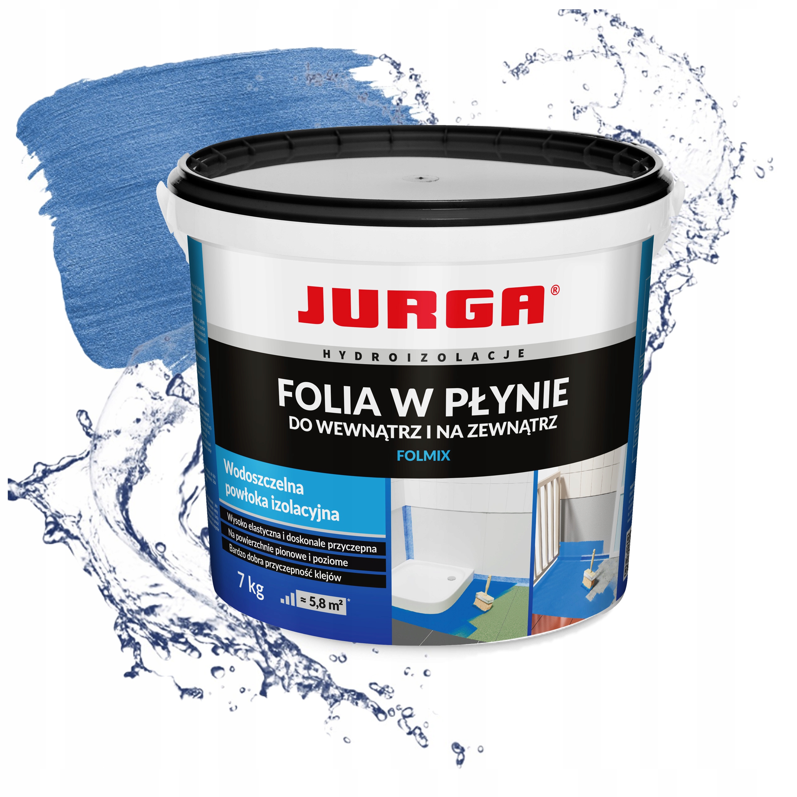 Folia w Płynie pod Płytki Ceramiczne Hydroizolacja Łazienki 7 kg Jurga