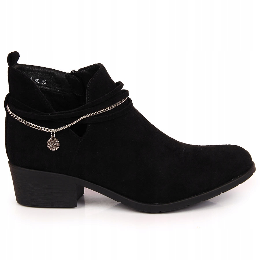 

Botki z łańcuszkiem wiosenne czarne Filippo 39