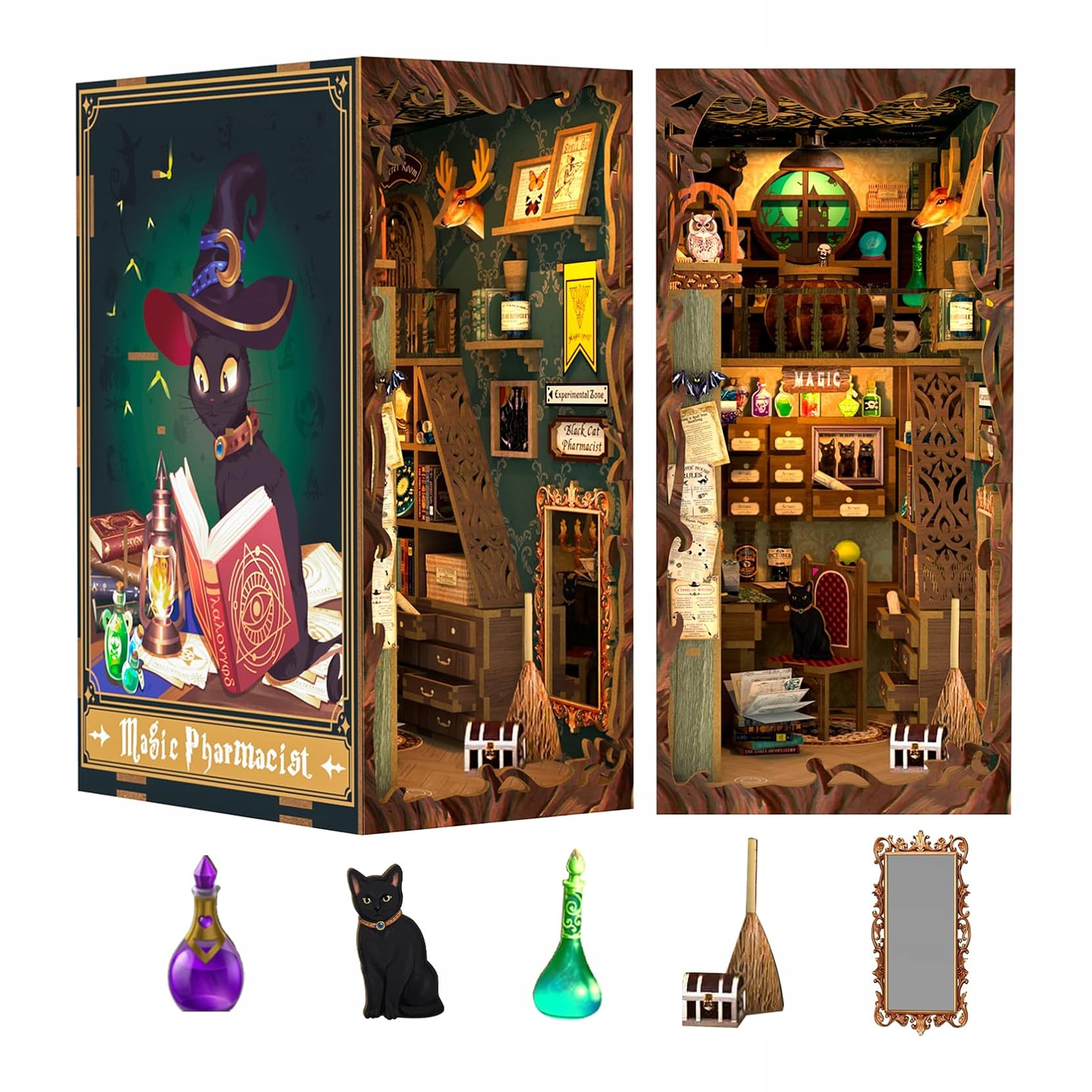 Domek Miniaturowy Dla Lalek Fsolis SZ05 Wstawka Na Półkę Puzzle 3D Zestaw
