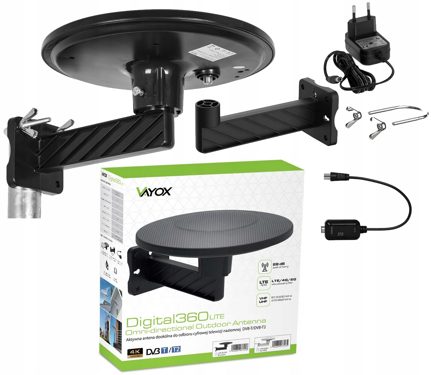 

Antena Tv Dookólna DVB-T2 DIGITAL360 MUX8 Lte 360