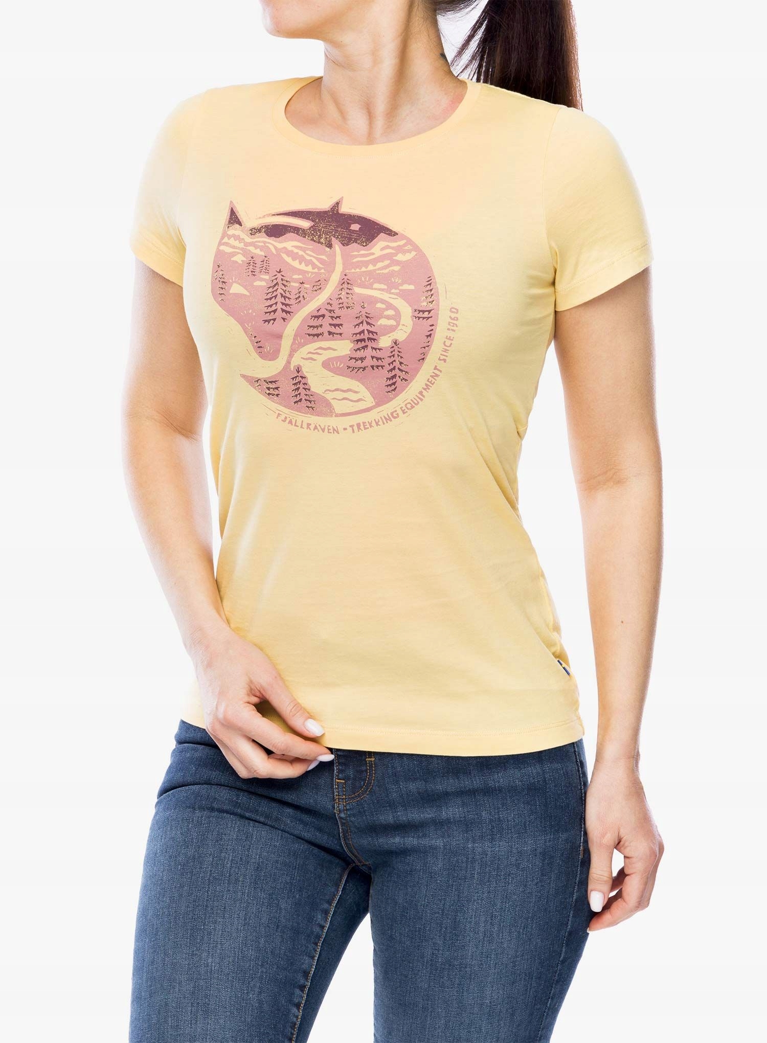Dámské tričko Fjallraven Arctic Fox Print T-shirt tmavě žlutá L
