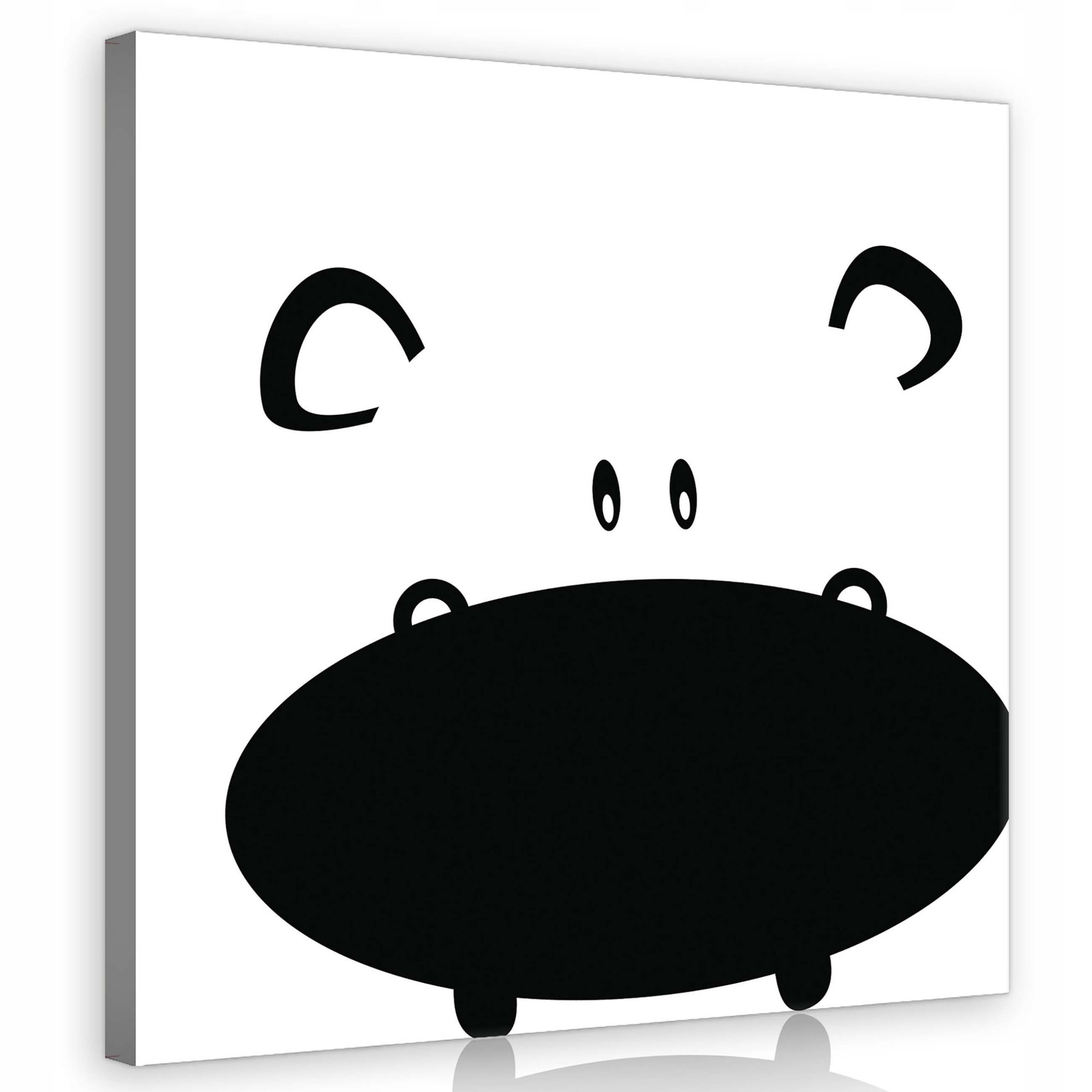 Obraz 80x80 Hroch béžové zvíře vtipné jednoduché ilustrace dekorace