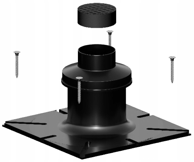 Płyta dachowa kominowa płaska stalowa DN80 RICOM