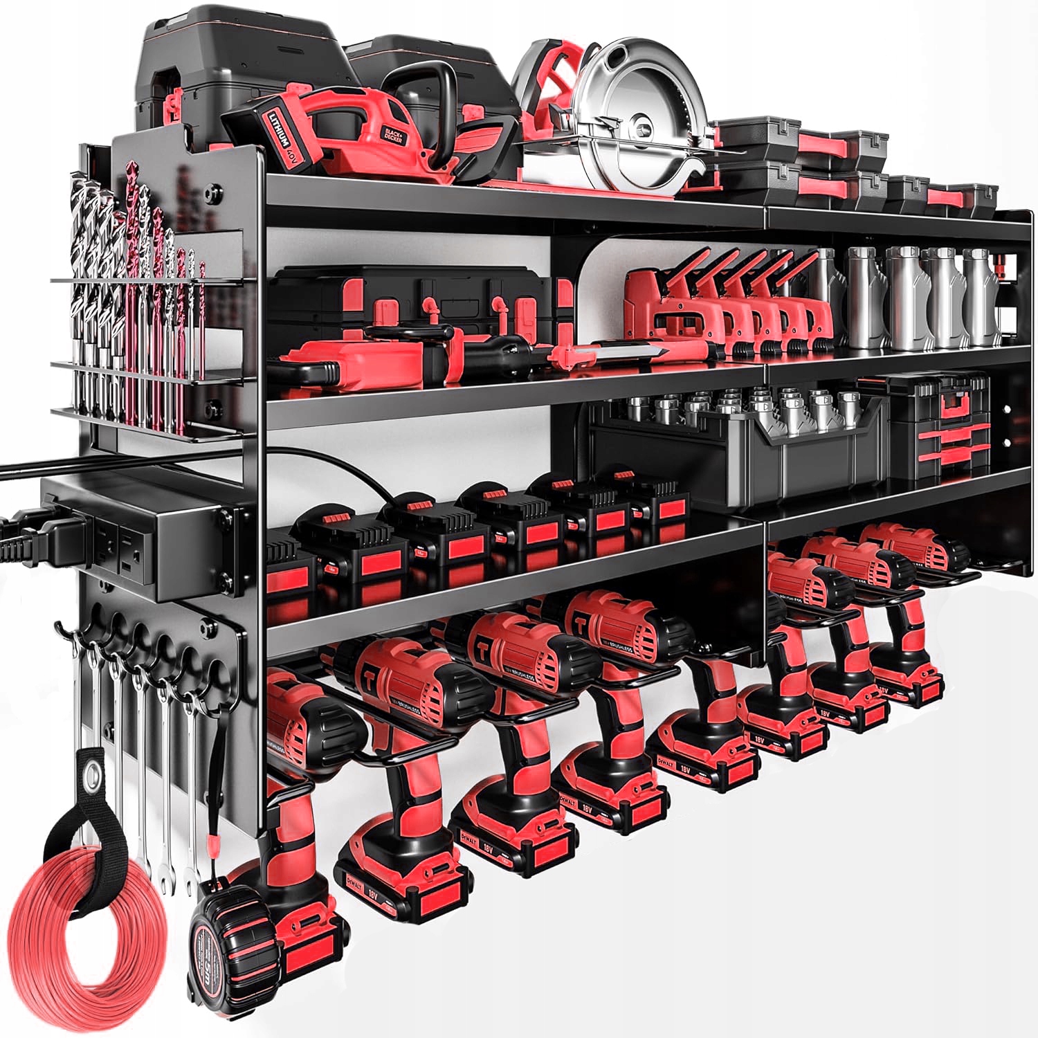 Organizér Police na nářadí Držák Regál Věšák na elektrické nářadí
