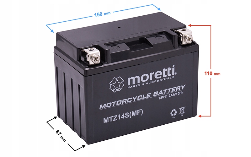 Moretti Akumulator AGM (Gel) YTZ14S 12V 11,2Ah Producent Moretti