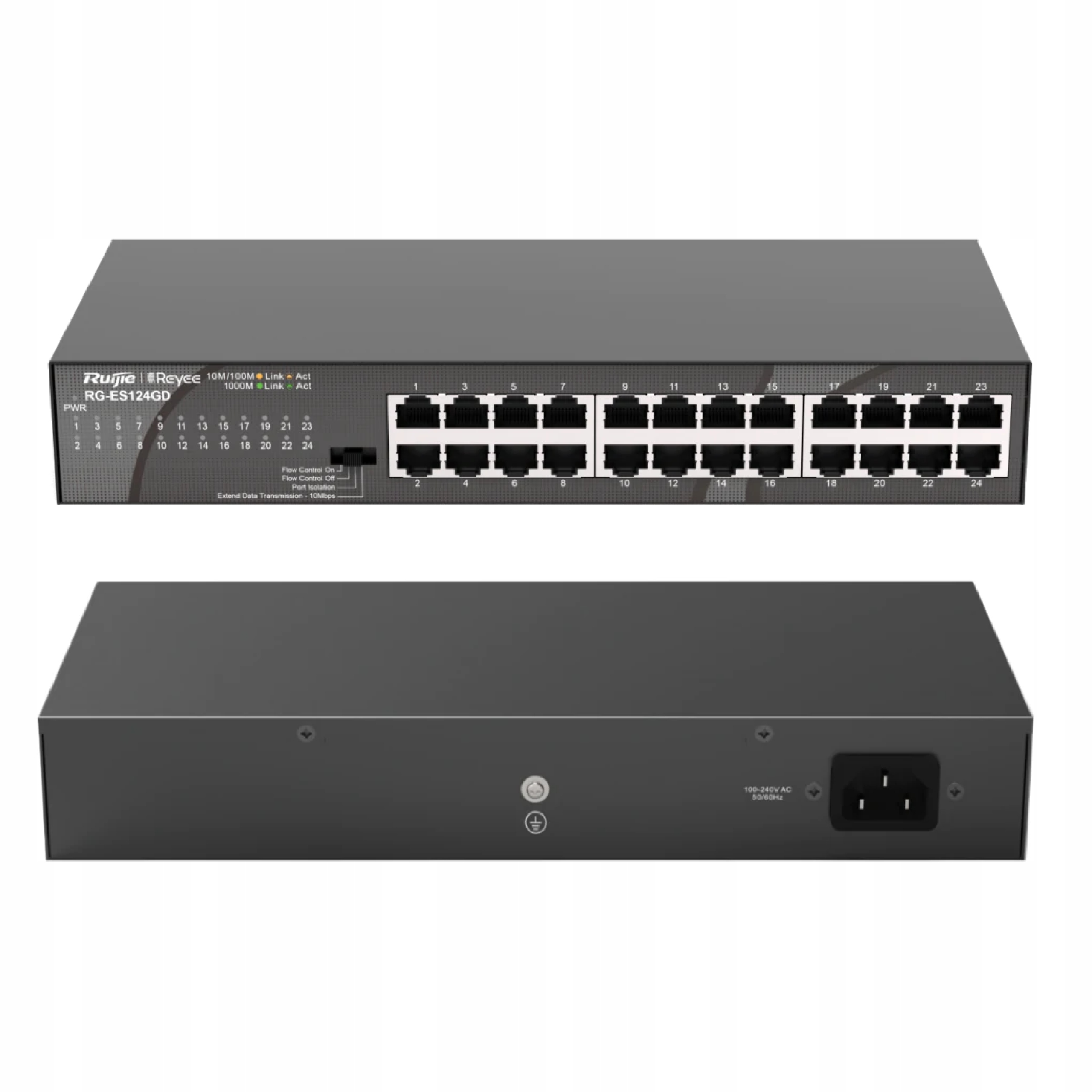 Reyee RG-ES124GD Nespravovateľný Prepínač, 24-PORTOVÝ, Desktopový, Gigabitový Ethernet