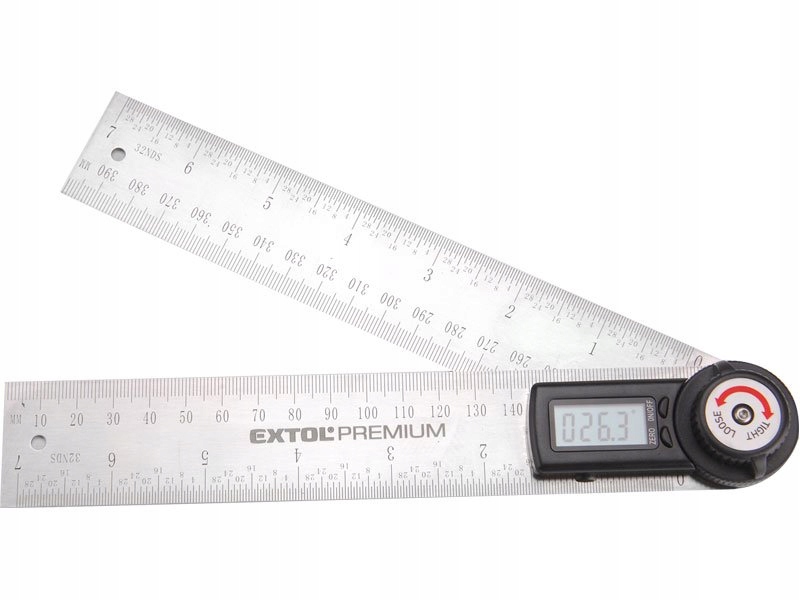 Extol Premium Úhloměr digitální s pravítkem, 200mm