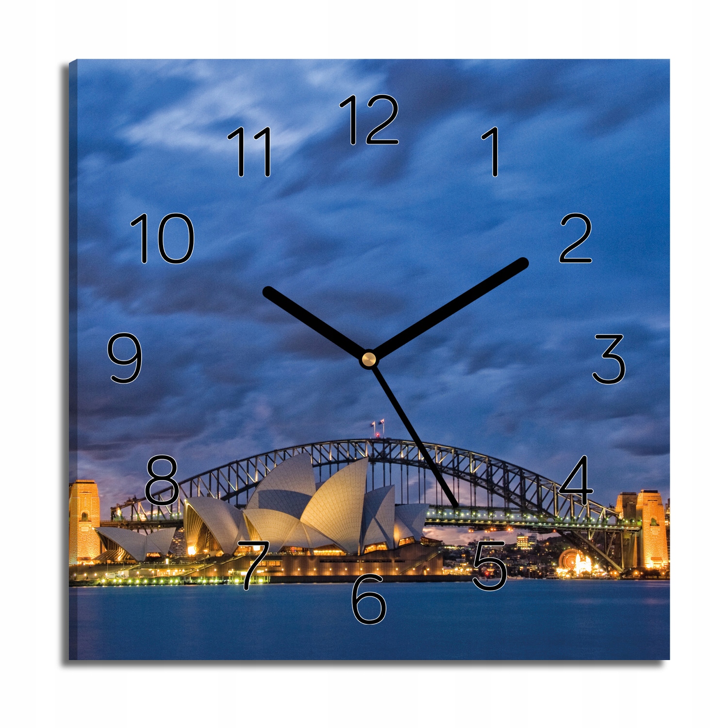hodiny canvas Most Opera nebe do jídelny 30x30