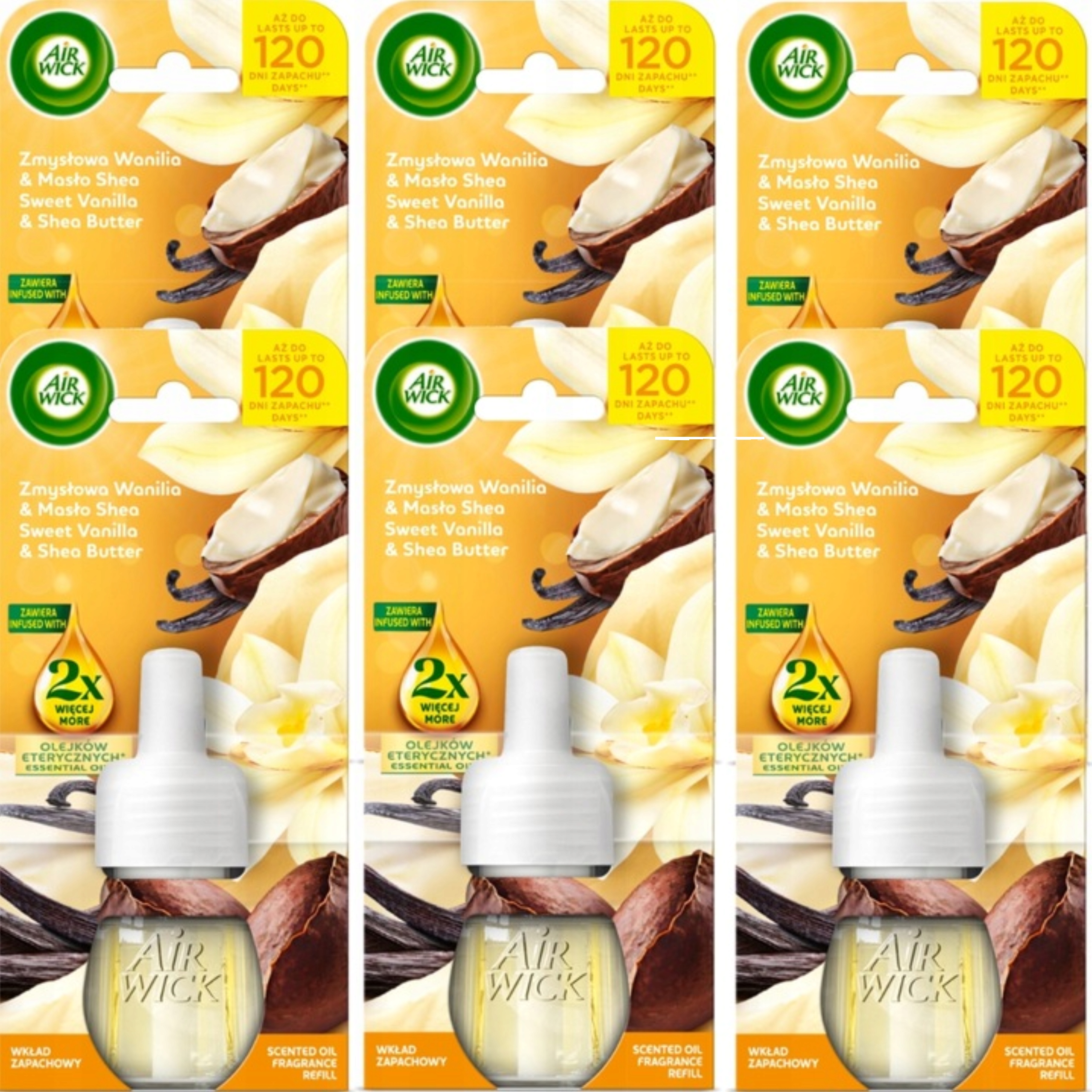 Air Wick Náhradní náplň Vůně Smyslná Vanilka & Bambucké máslo 19 ml x 6