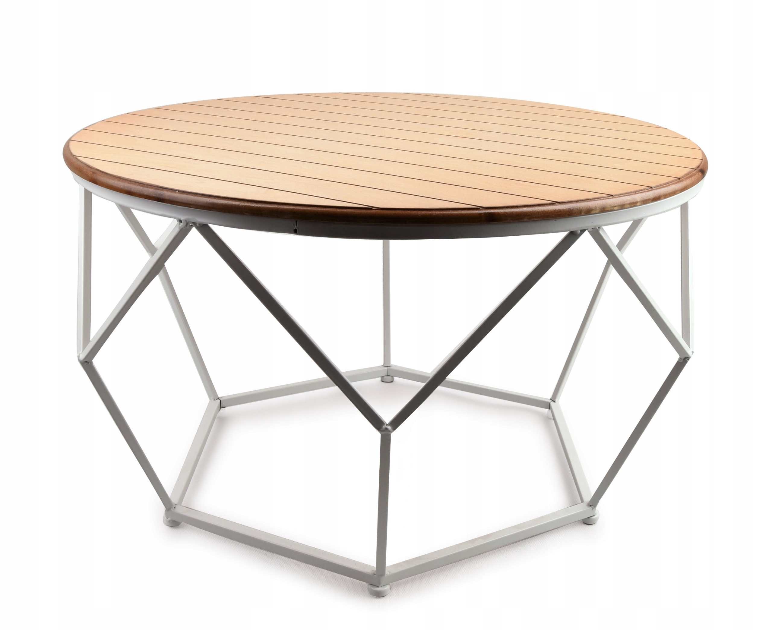 

Stolik Kawowy Okrągły Drewniany Geometryczny 71cm