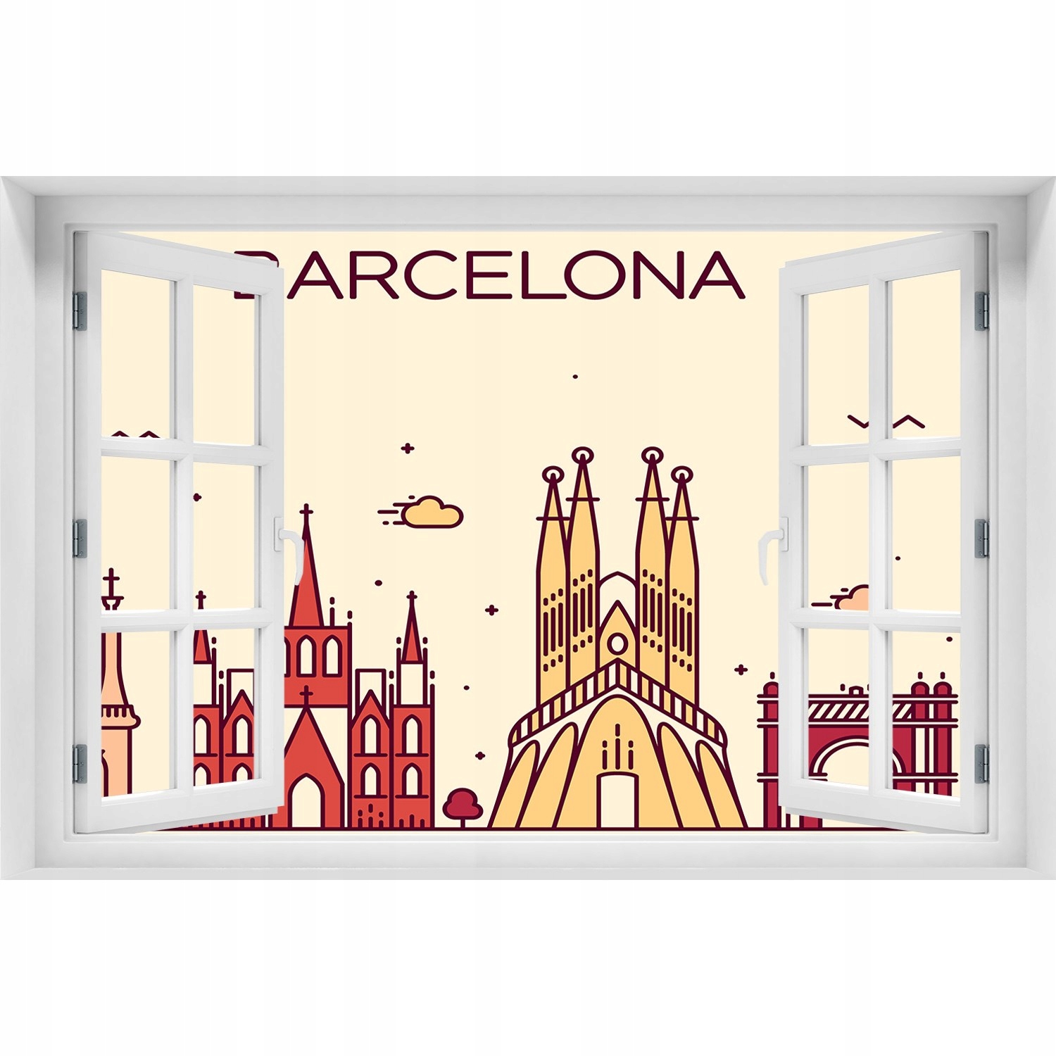 

Samoprzylepna Naklejka na ścianę Napis Barcelona