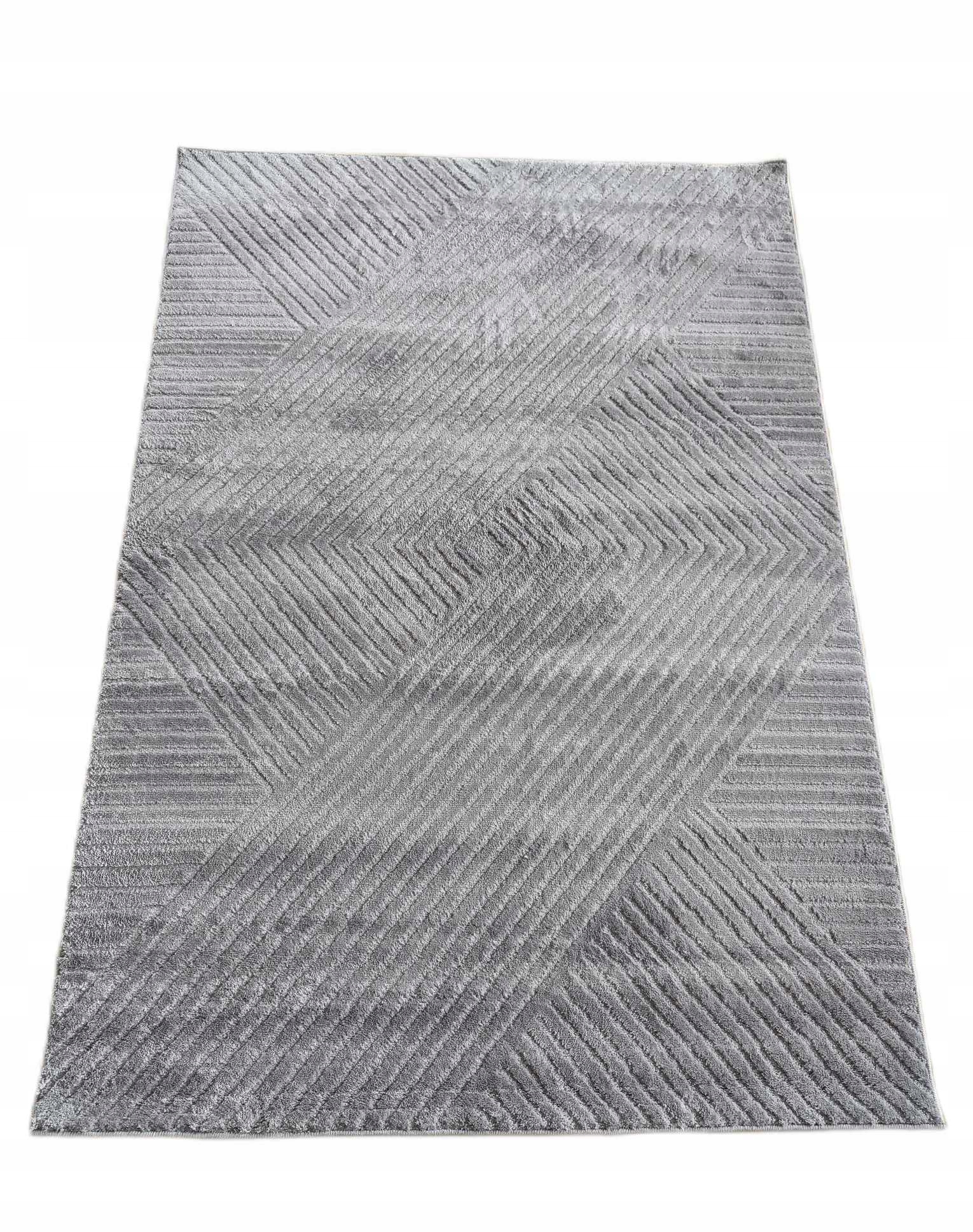 Koberec o rozměrech 160 x 230 cm s krátkými měkkými štětinami, šedá barva