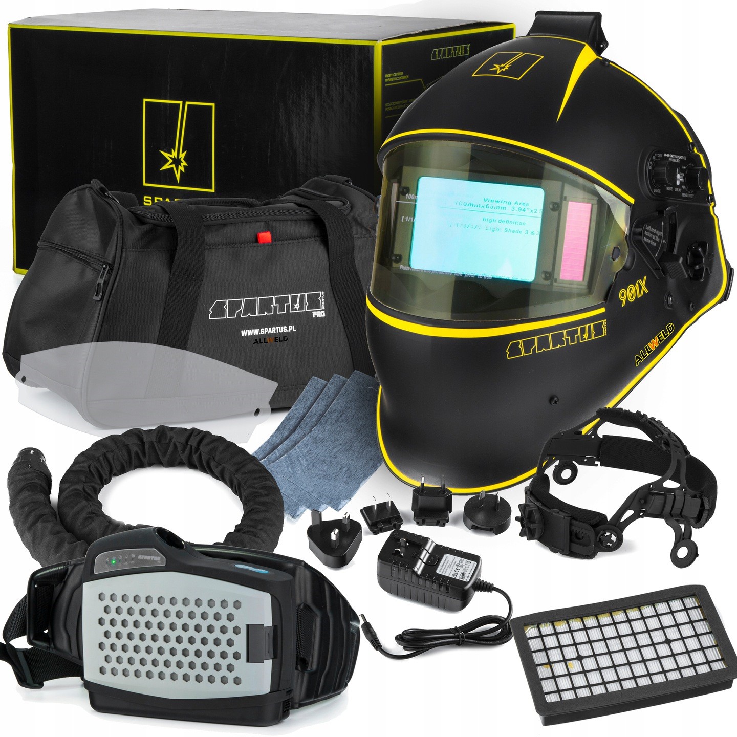 Przyłbica automatyczna Z Nawiewem Spartus Maska