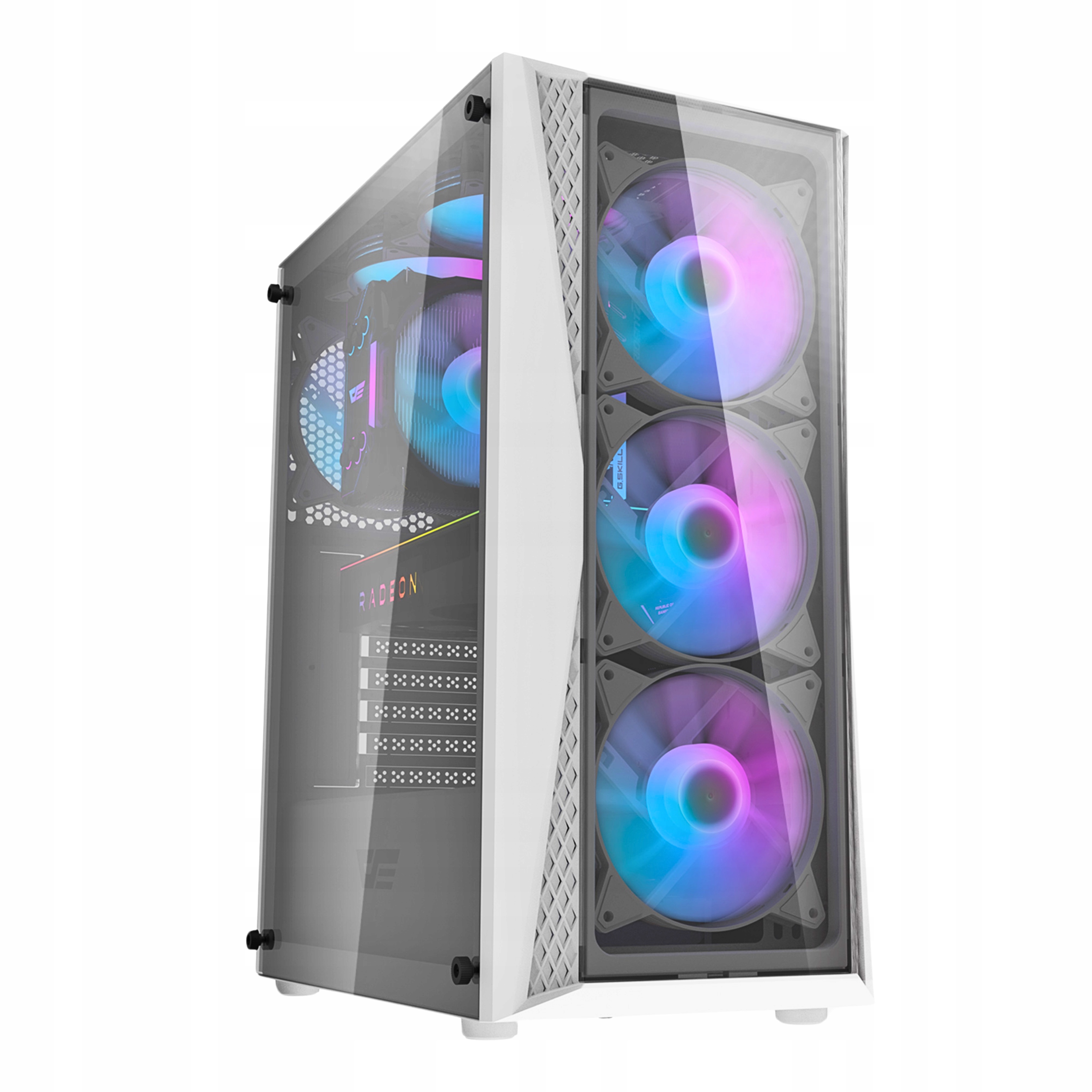 Obudowa komputerowa darkFlash DK352 Plus biała tower 4 Wentylatory aRGB