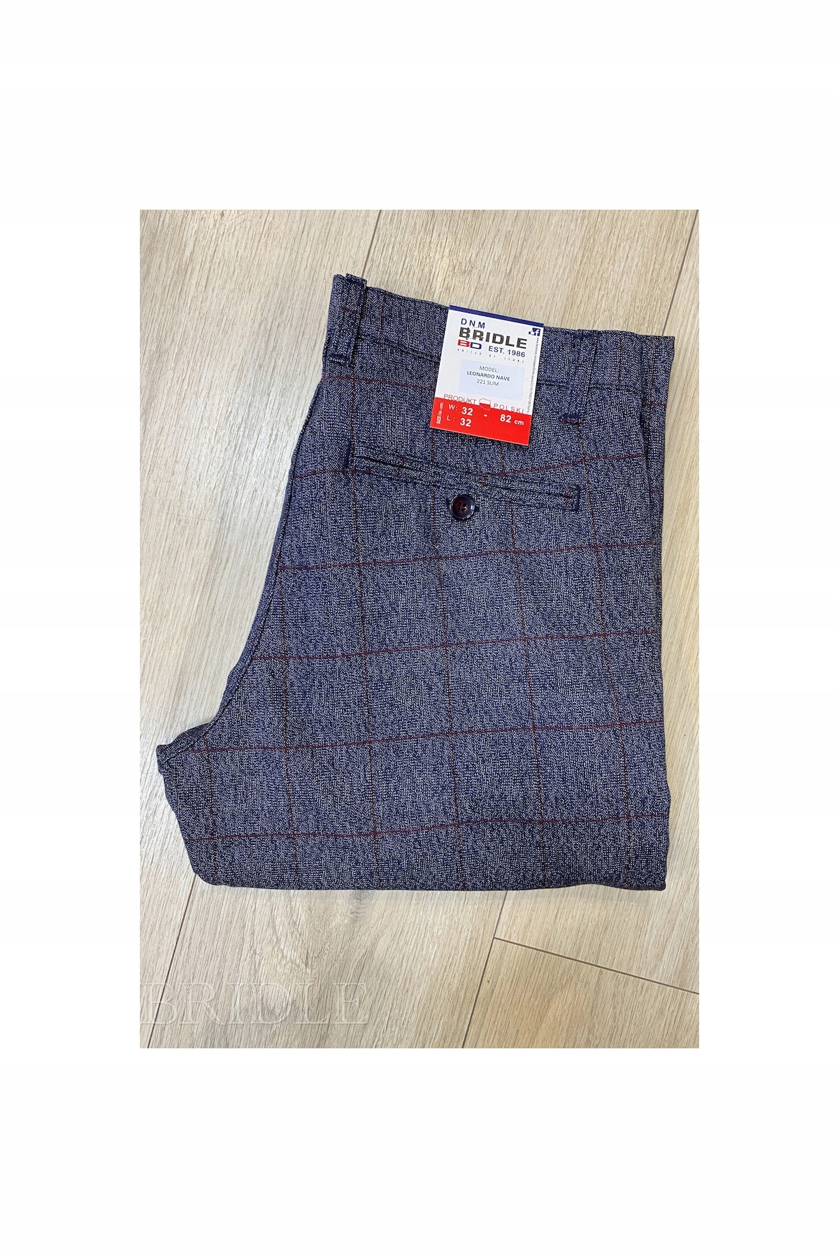 Bridle elegantní pánské kalhoty Leonardo Navi 221 Slim pas 98 cm L32