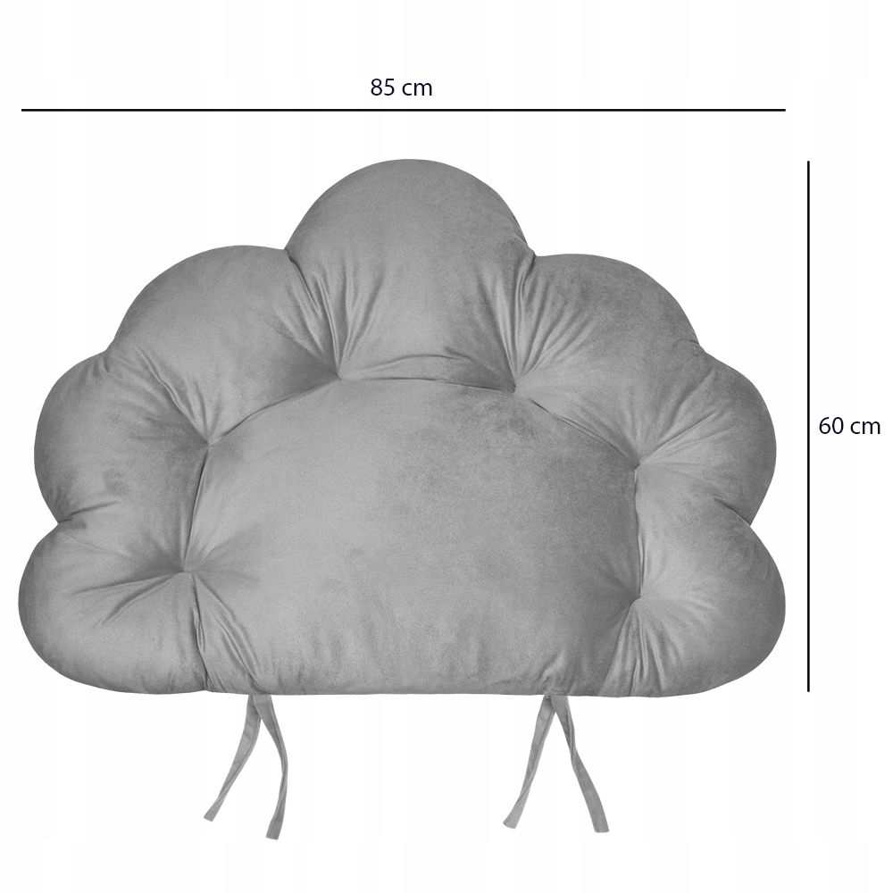MIĘKKA PODUSZKA NA HUŚTAWKĘ WISZĄCĄ BOCIANIE GNIAZDO MUSZELKA VELVET Długość siedziska 85 cm