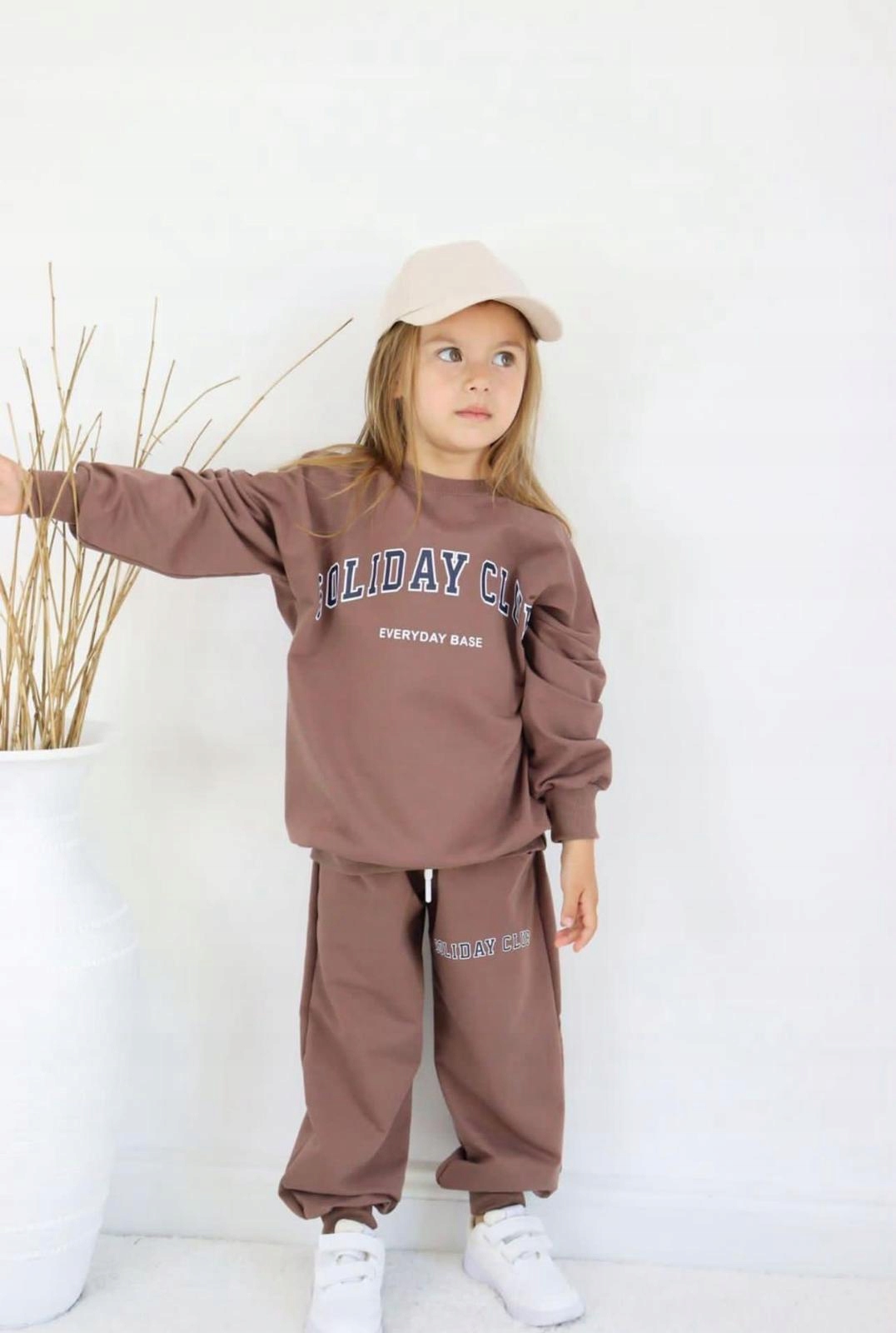 Dresy dla dziewczynki 2 częściowe bawełna bluza bez kaptura kieszenie 110 Marka Inna marka