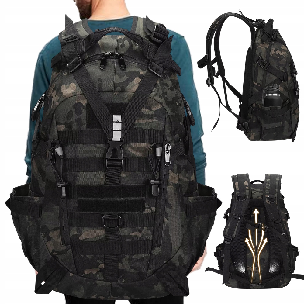 Plecak Wojskow Trekkingowy Sportowy Damsk Męski Bojowy Kemping 30L Wodoodp