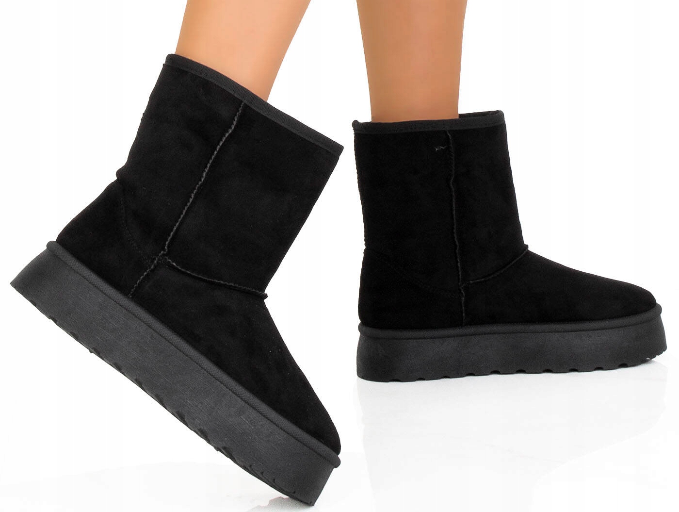 ŚNIEGOWCE CZARNE OCIEPLANE BOTKI PLATFORMA WYSOKIE 38 Marka inna