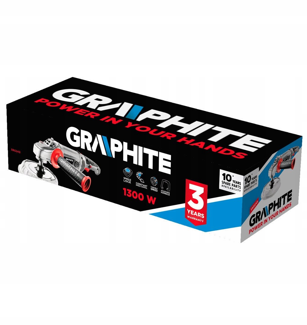 SZLIFIERKA POLERKA KĄTOWA 1300 W 180 MM GRAPHITE Marka Graphite