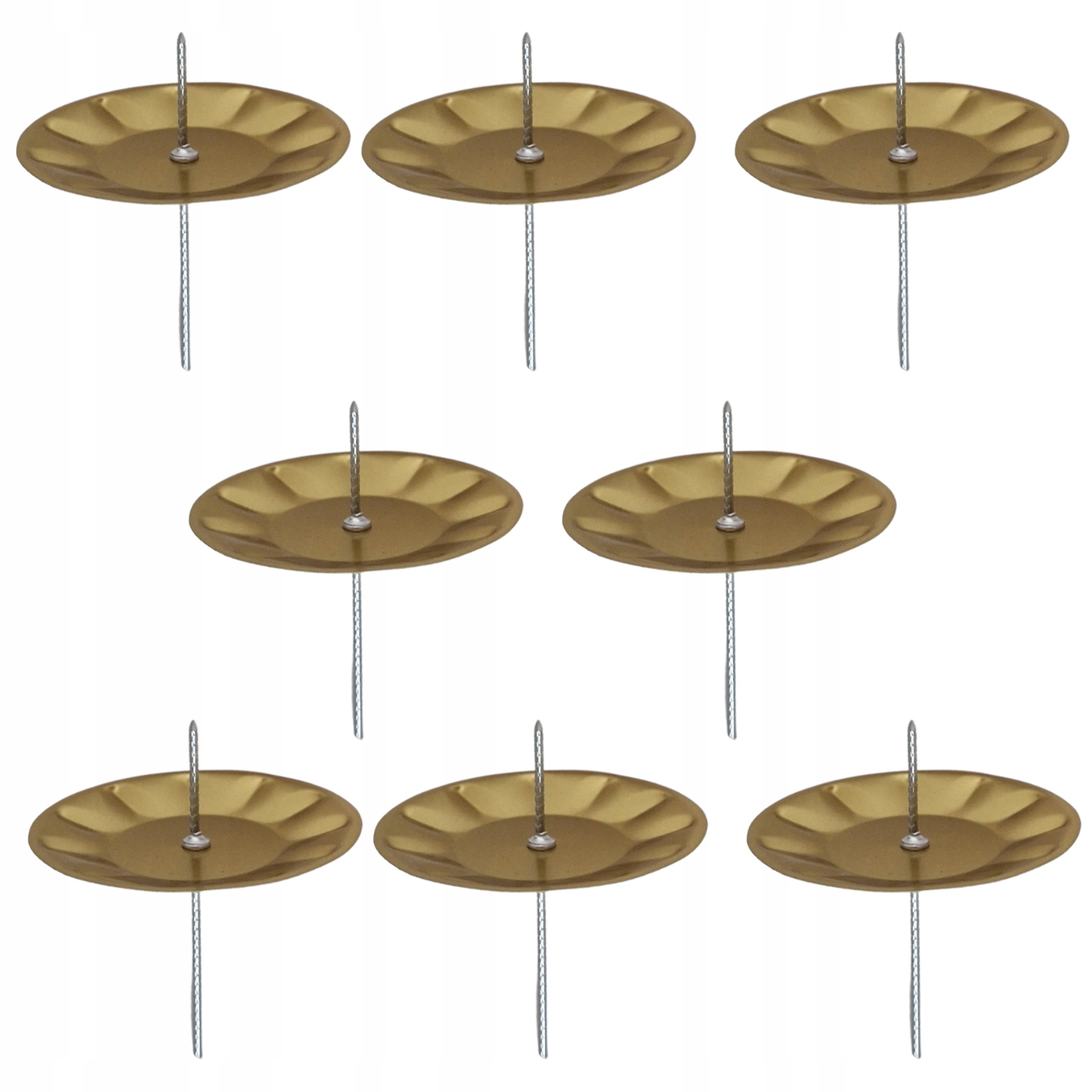 Podstawka metalowa złota Świecznik wbijany do wieńca adwentowego 8 szt.