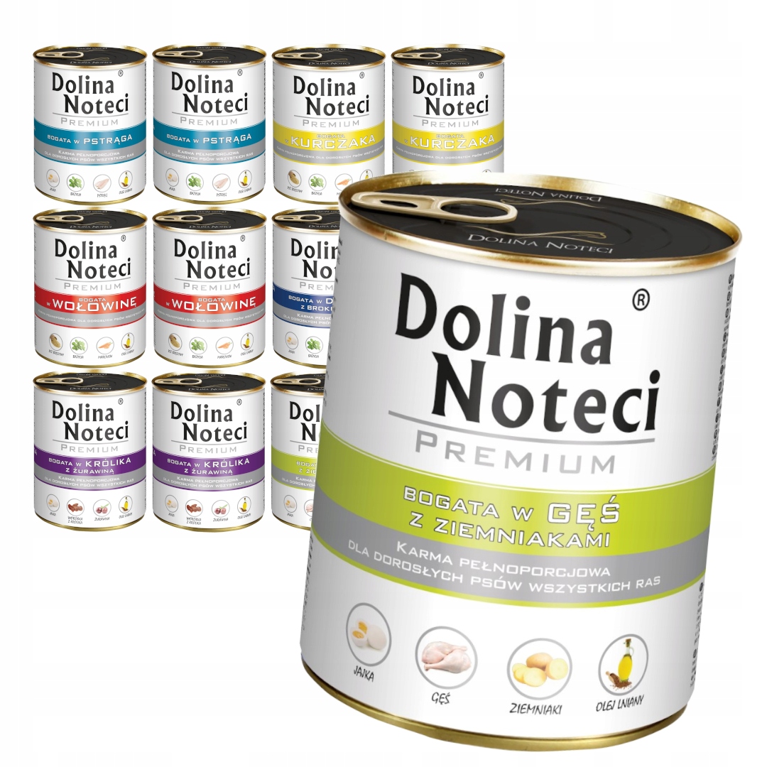 Dolina Noteci Premium Vlhké Krmivo pro psy, mix 6 příchutí, 12x800g