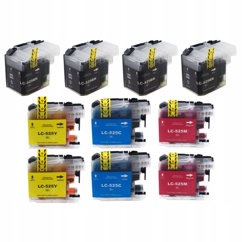 

10 Tusze Brother LC529 LC525 DCP-J100 J105 J200 XL