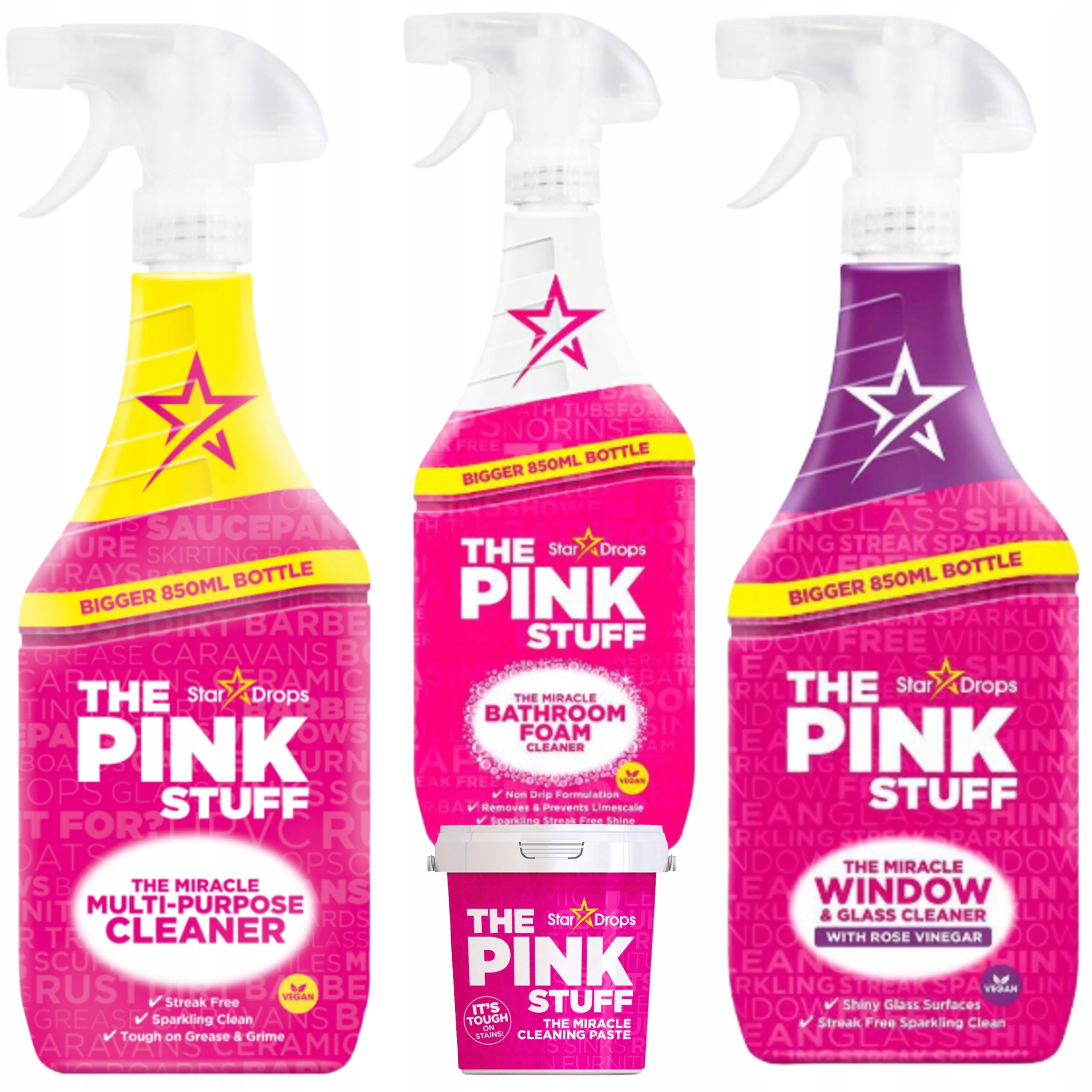 Levně Univerzální Kapalina Do Koupelny Na Sklo A Čisticí Pasta The Pink Stuff