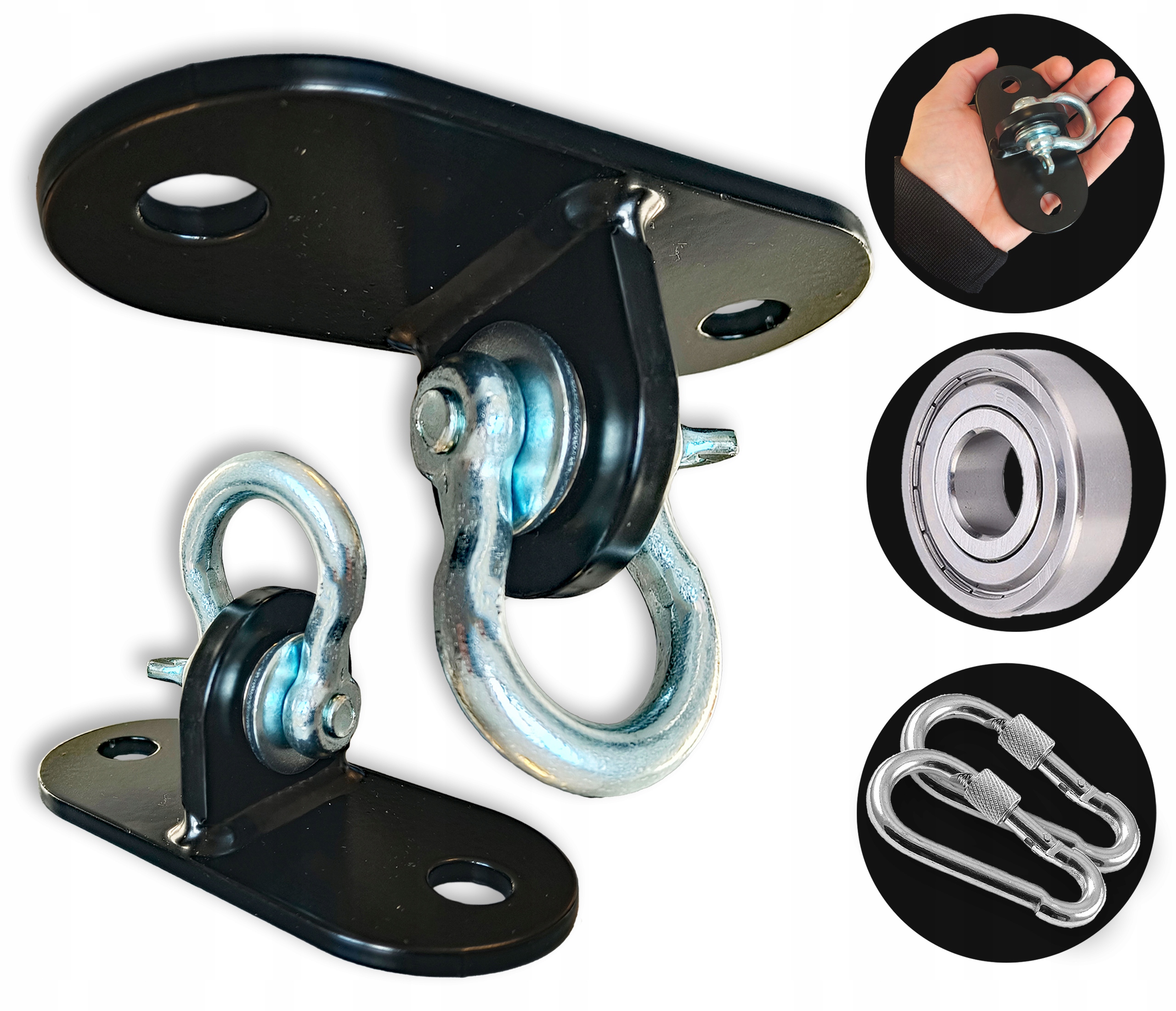 Mocowanie huśtawki z Łożyskiem i szeklą uchwyt montażowy zawiesia Haki