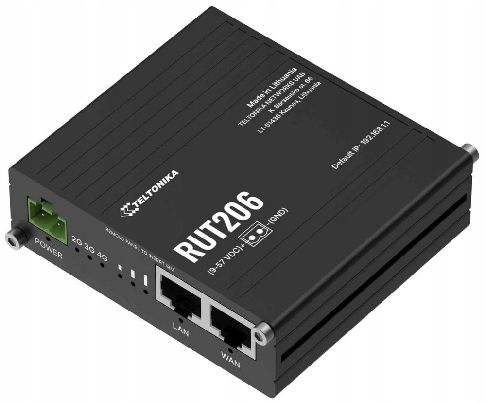 Teltonika RUT206 průmyslový router, 4G, Dual Sim, RS232/RS485, WiFi 4, PoE