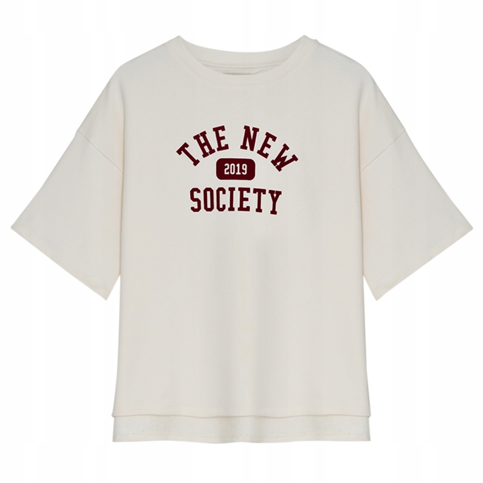 Mikina s krátkým rukávem L Ecru The New Society