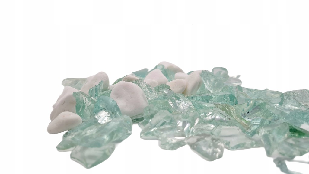 GRYS SZKLANY KAMIEŃ DEKORACYJNY TURKUS JASNY EFEKTOWNY OZDOBNY 1-3CM 1000KG Marka bez marki