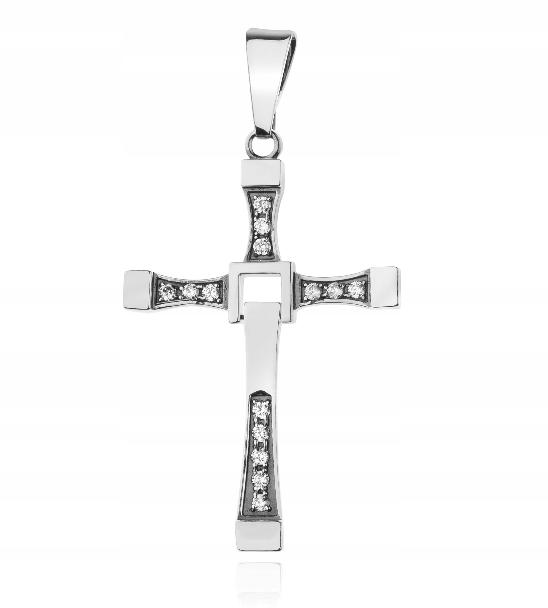 

Srebrny Krzyż Toretto Vin Diesel Z Cyrkoniami 925