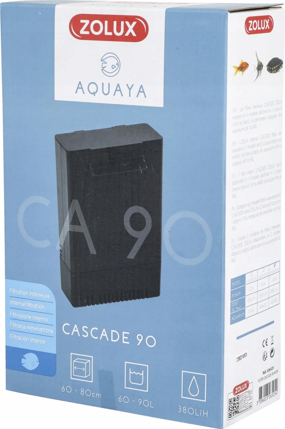 

Zolux Aquaya Cascade 90 Czarny Filtr Żółw Akwarium