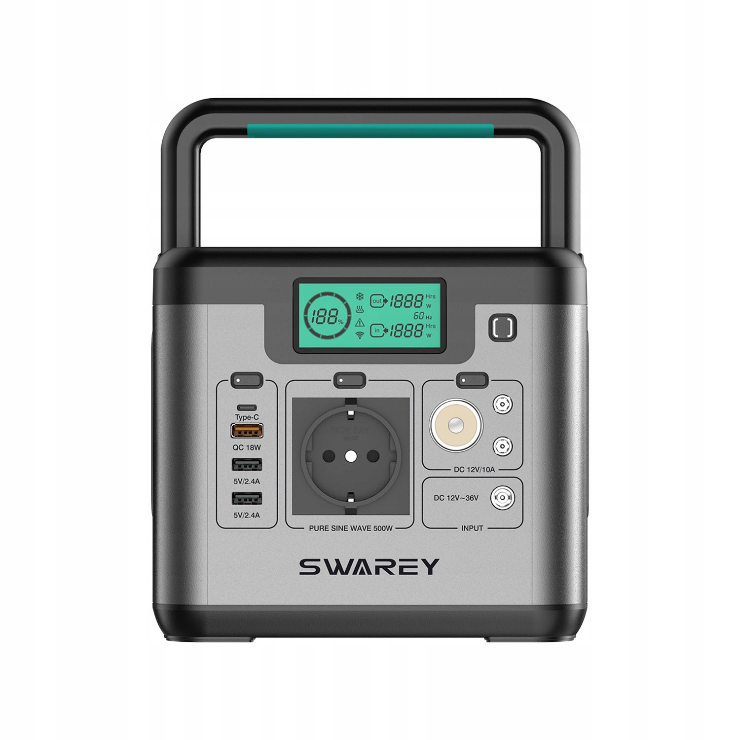 SWAREY Portable Solar Generator 518Wh Power Station Battery Pack+100W Solar  Panel 