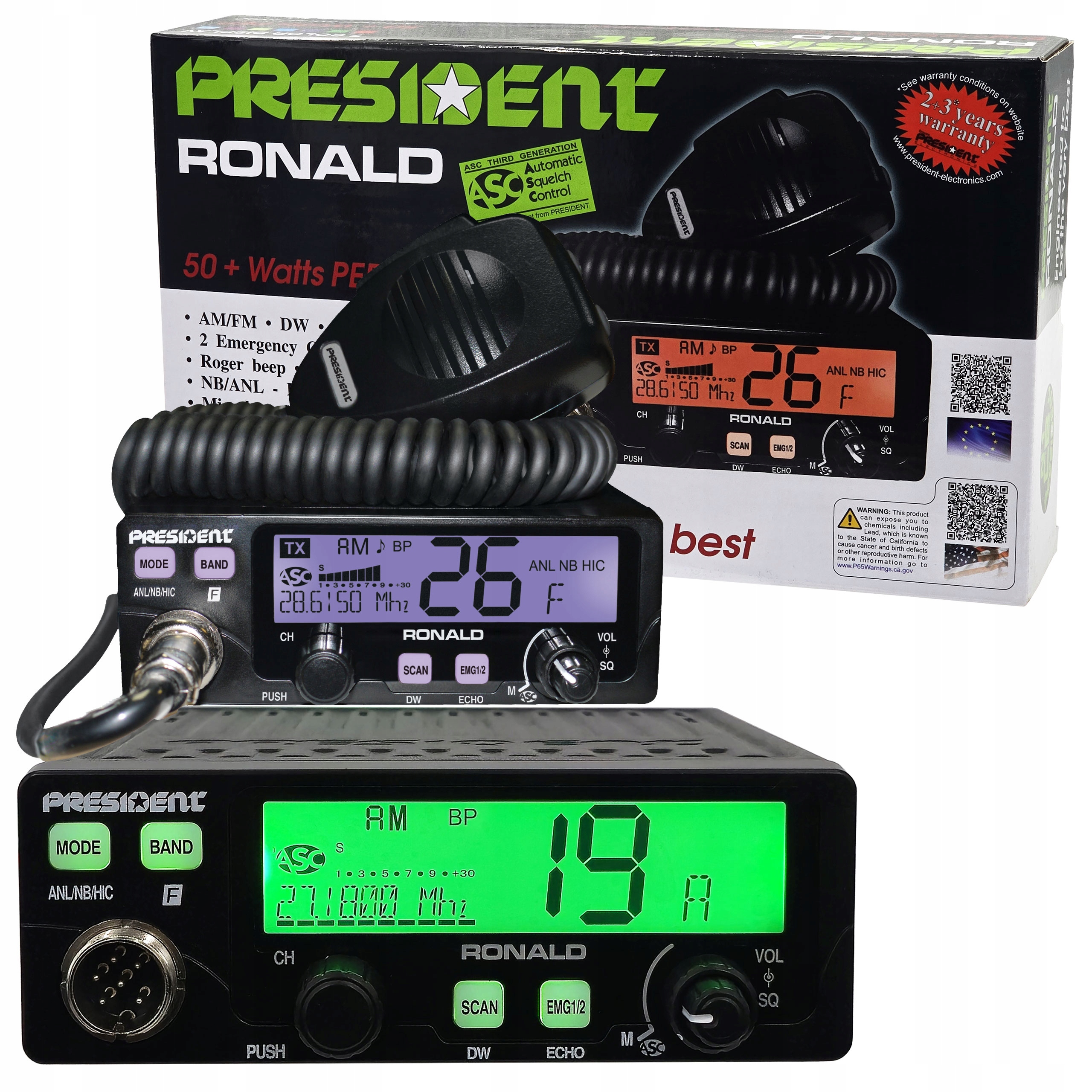 Cb President Ronald do 13W Am 35W Fm s pásmem 10,12 m – „12 čtyřicet“