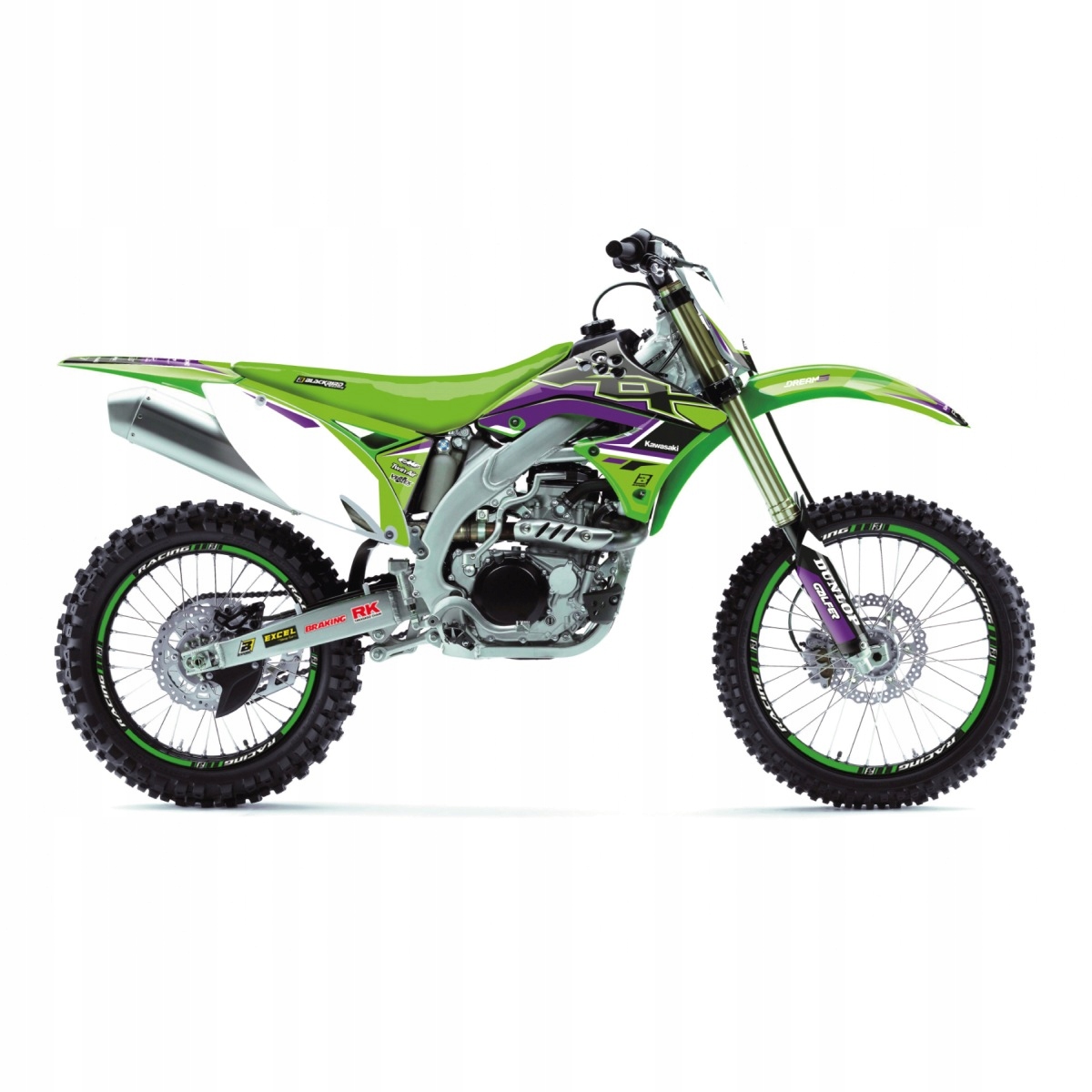 Sada Nálepiek (oklein) Kawasaki Kx 450F '09-'11 Dream 5 Zelená Čierna