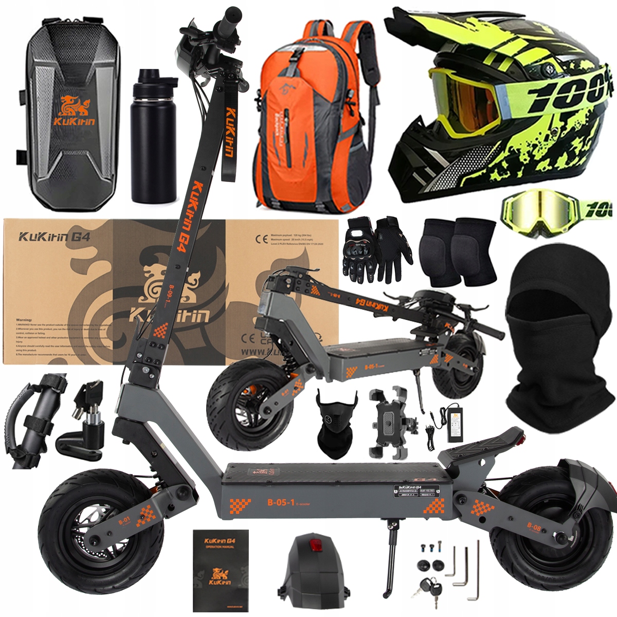 KuKirin G4 Skládací elektrická vozidla 2000W 70KM/H 60V 20Ah 75km Dárek