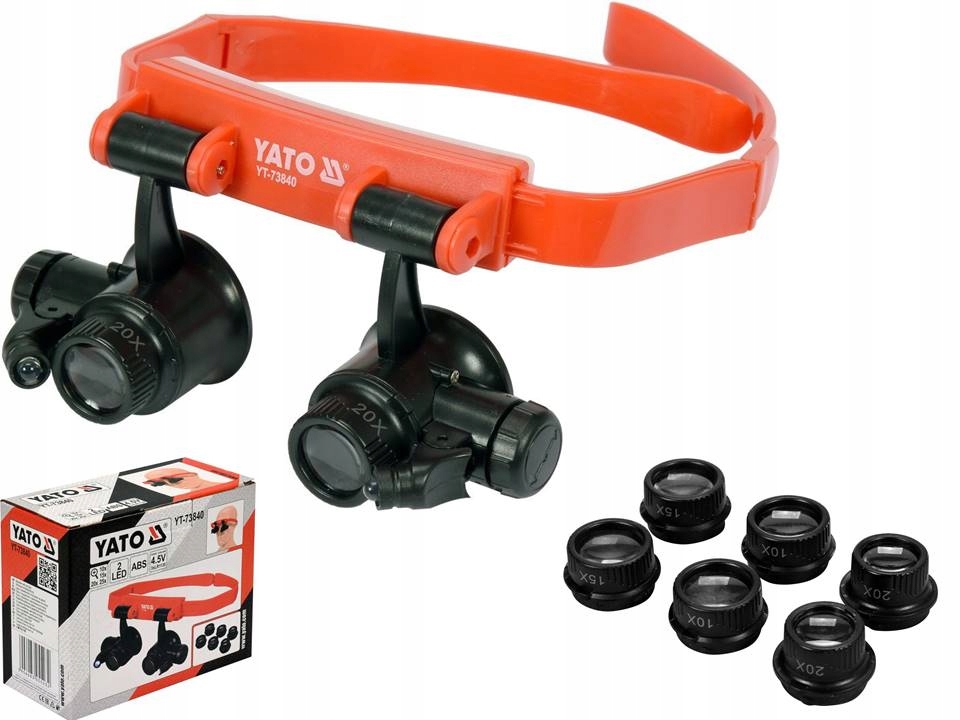 Lupy Z Oświetleniem I Uchwytem Na Głowę Zoom 10-25