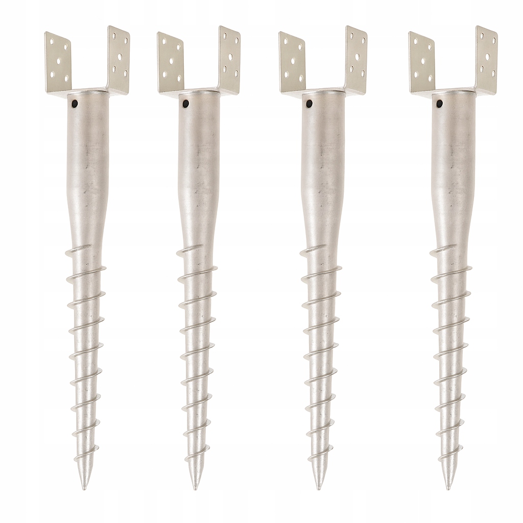 Aqbau Set 4 ks kotvící kolík přišroubovaná do země pozink držák sloupku 90x710 mm