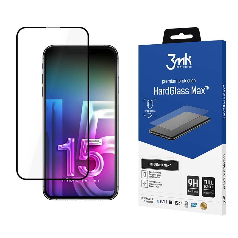 Szkło Hartowane do iPhone 15 Pro Max 3mk HardGlass Max Ochronne na Ekran