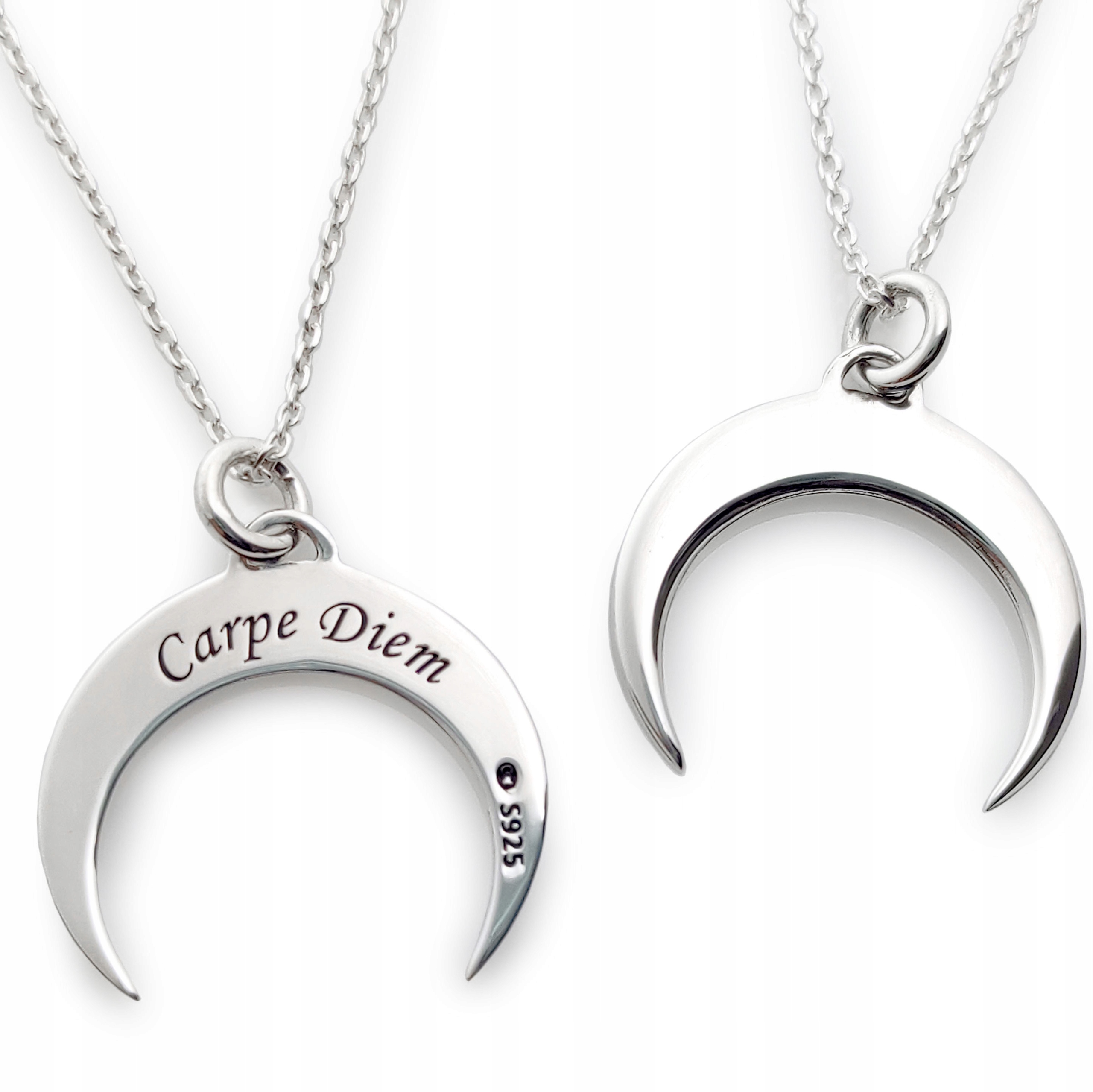 

Srebrny naszyjnik 925 prezent Księżyc MOON+Grawer