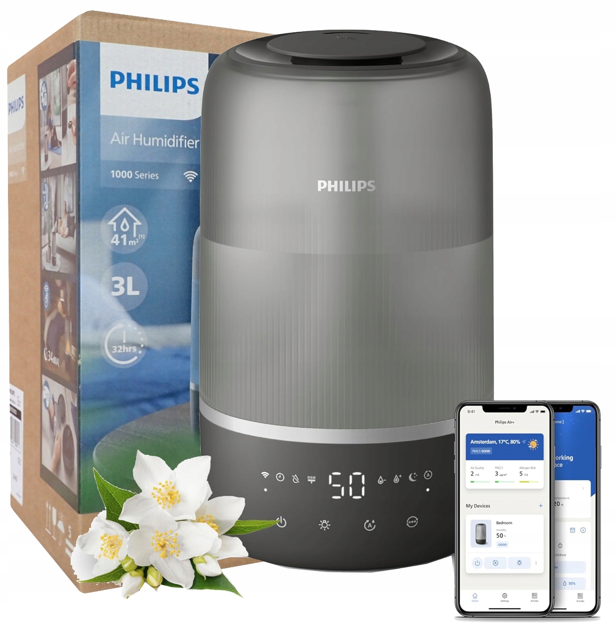 Ultrazvukový Zvlhčovač Vzduchu Philips HU1510 Aromaterapie Lampička 41 m²