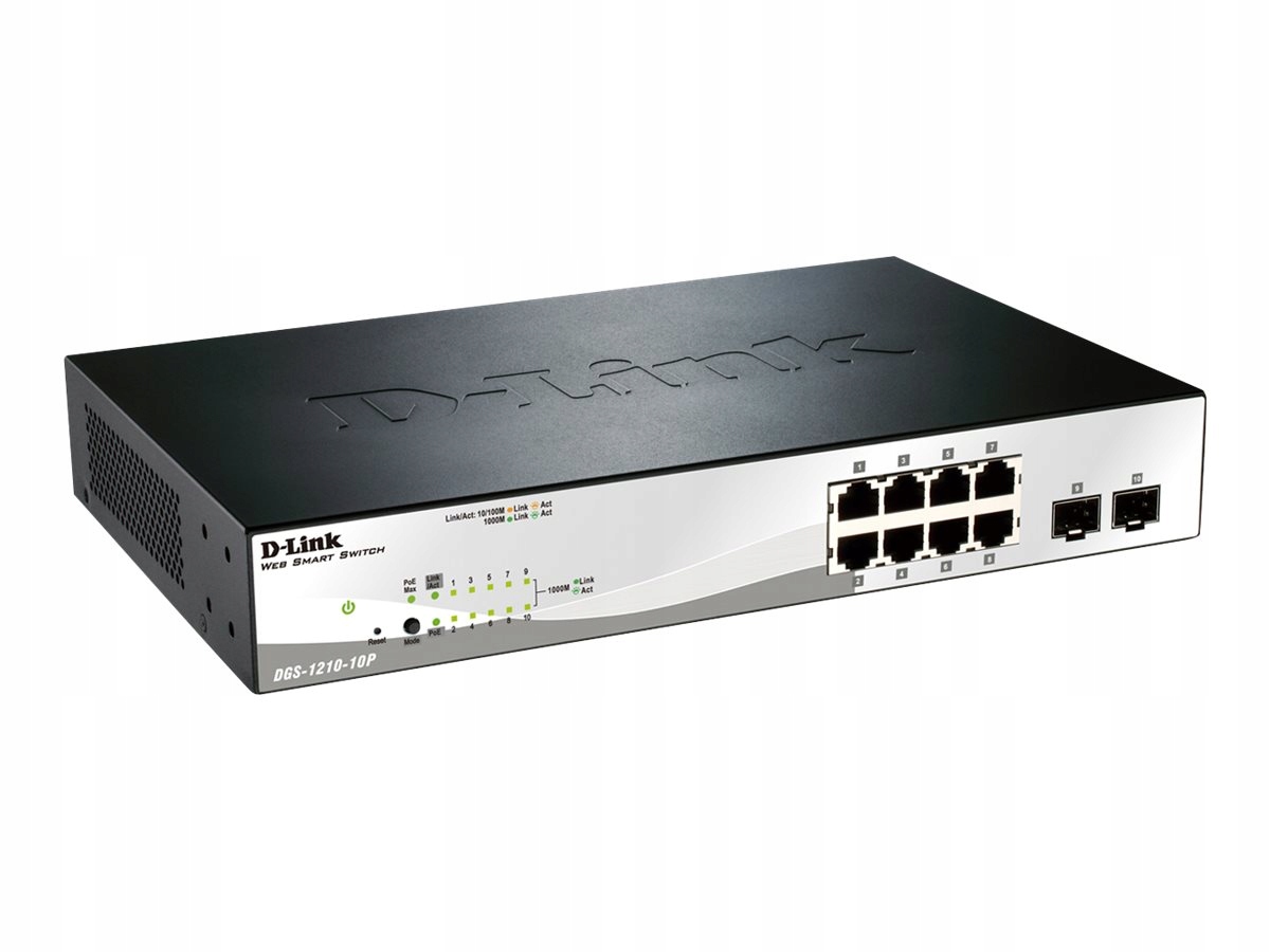 D-Link DGS-1210-10P 8x PoE 2x Sfp Smart L2 switch